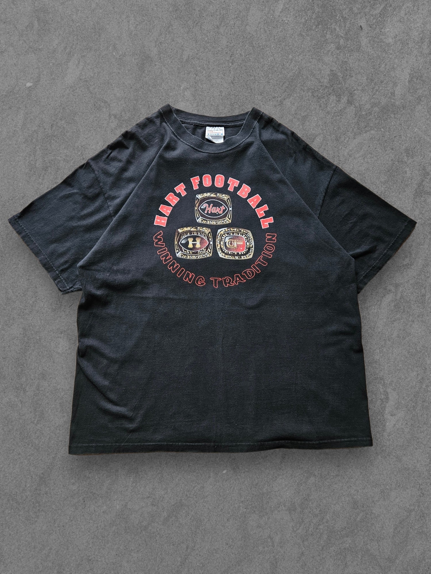00s HANES ''HART FOOTBALL'' T-SHIRT [XL]