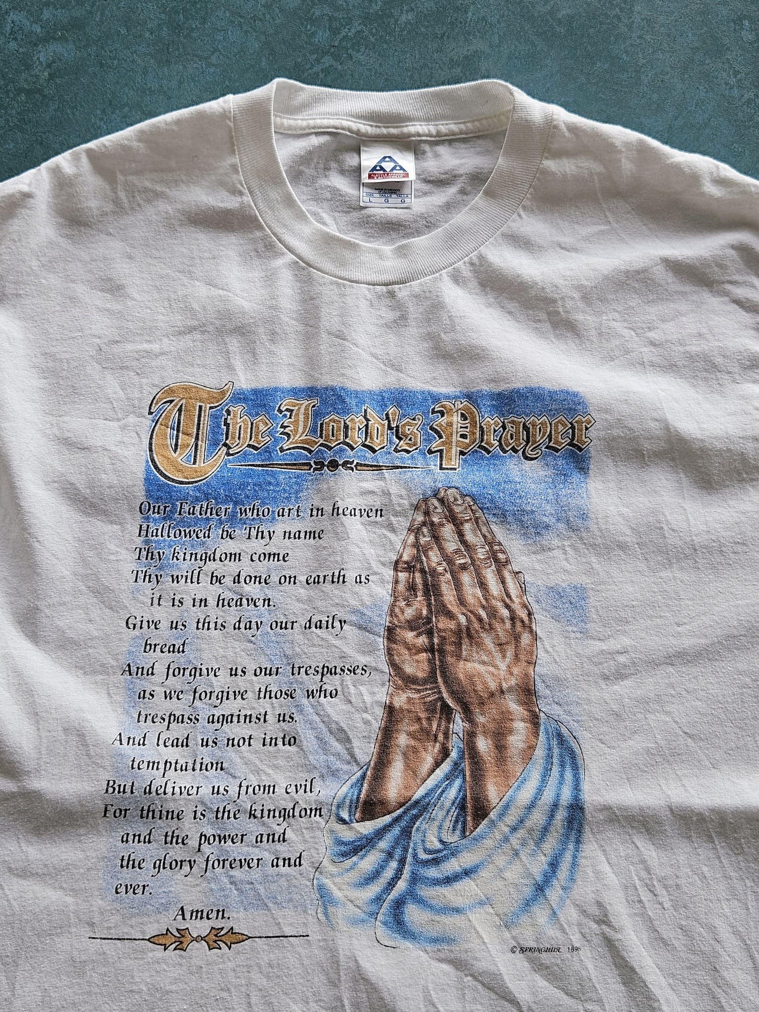 1990s VINTAGE ''LORD'S PRAYER'' T-SHIRT [XL]