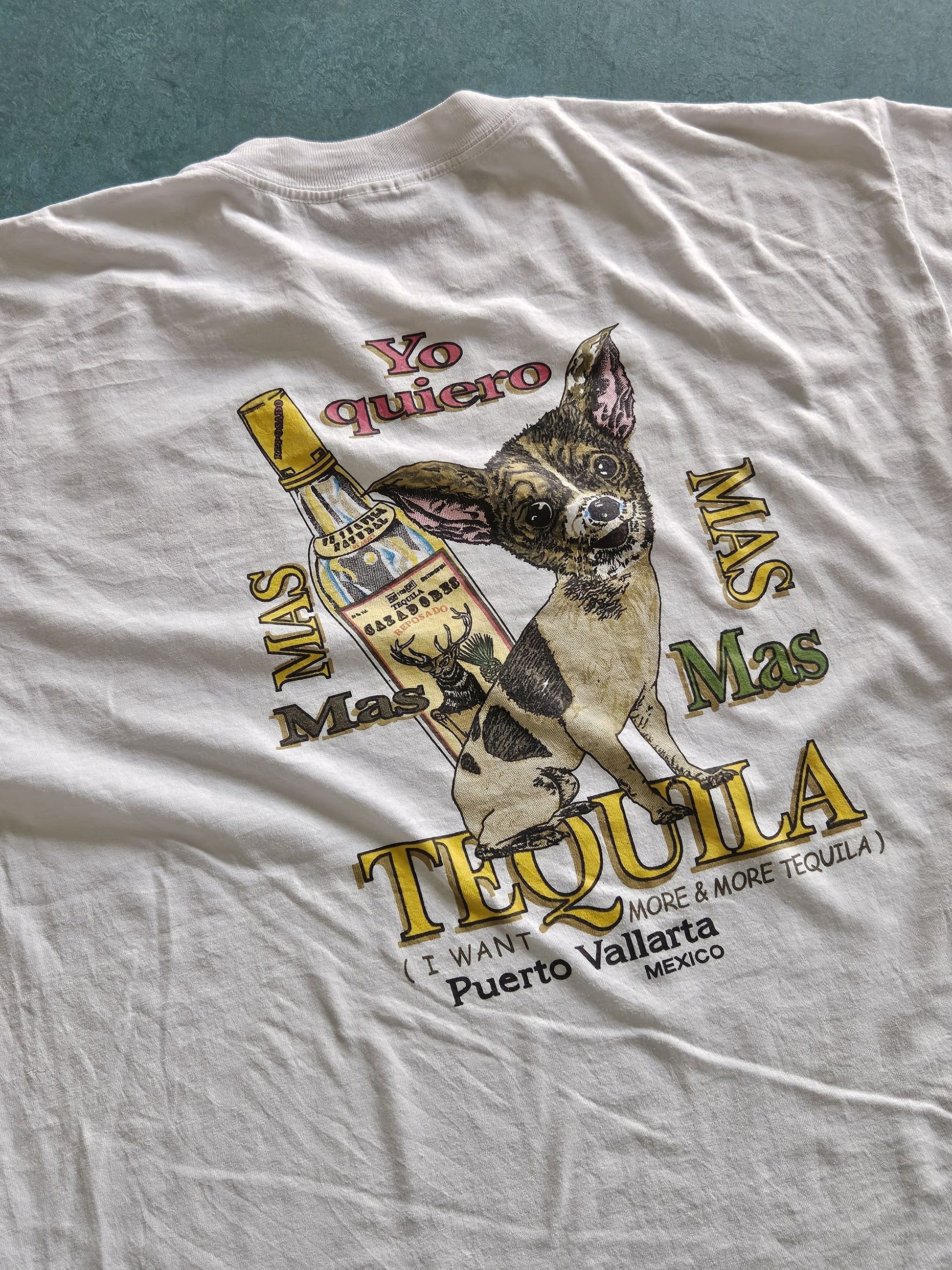 1990s VINTAGE ''QUIERO TEQUILA'' T-SHIRT [L]