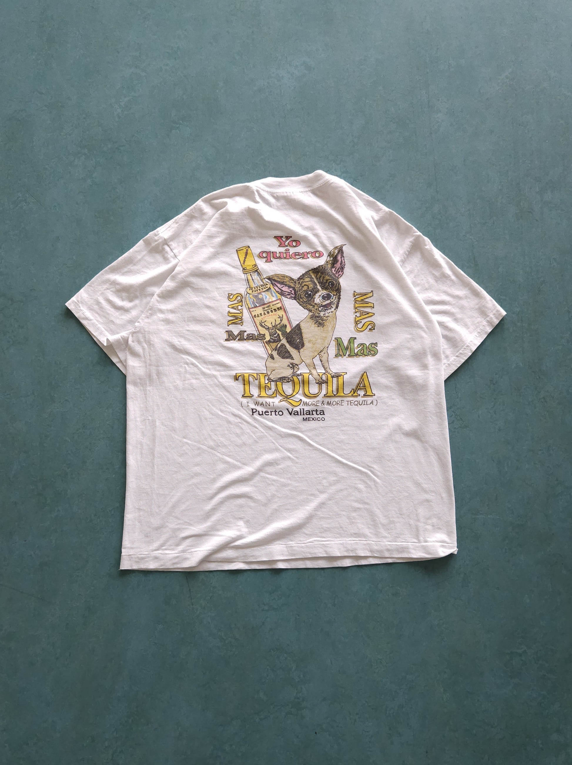 1990s VINTAGE ''QUIERO TEQUILA'' T-SHIRT [L]