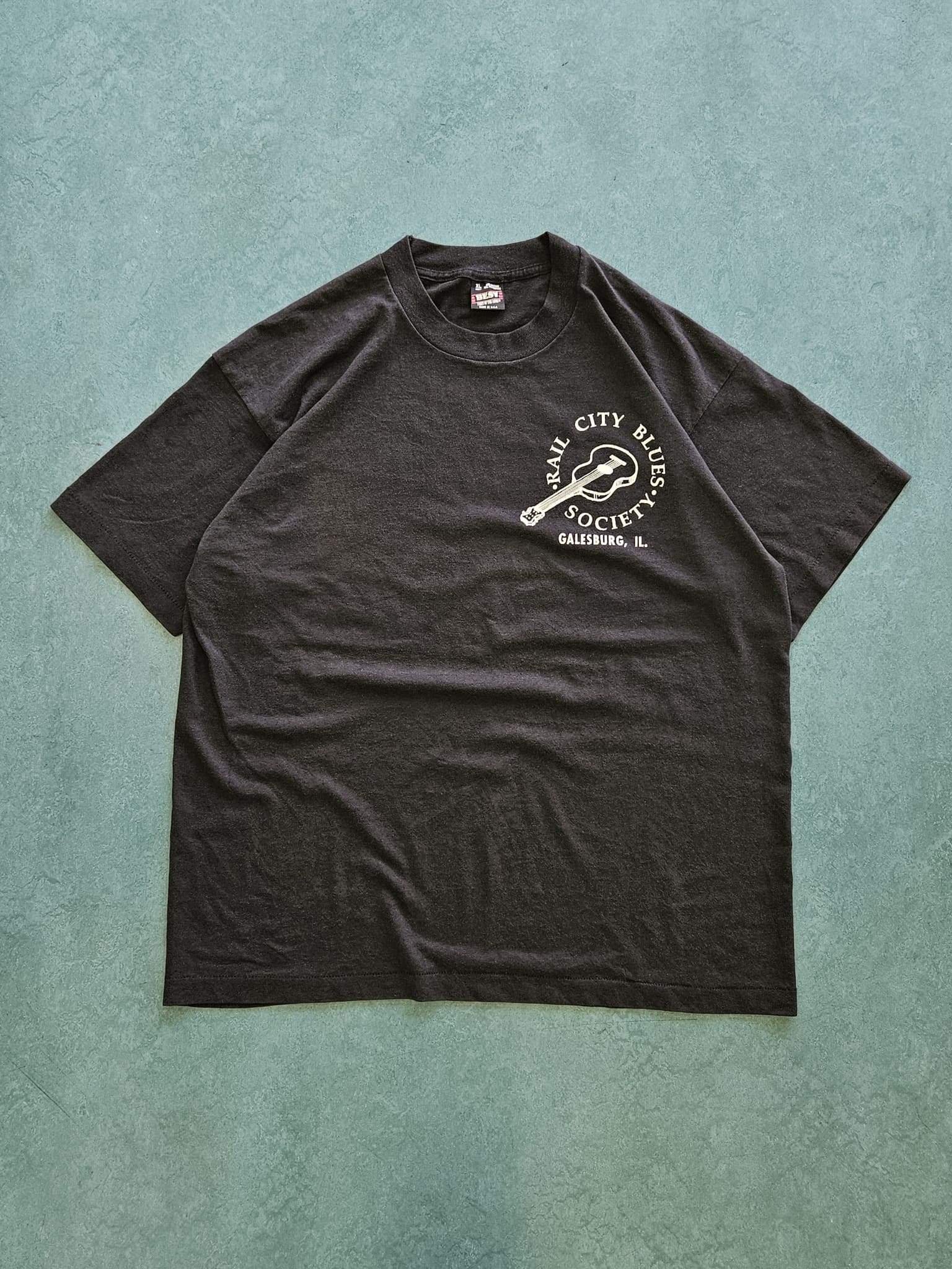 1990s VINTAGE ''RAIL CITY BLUES'' T-SHIRT [XL]