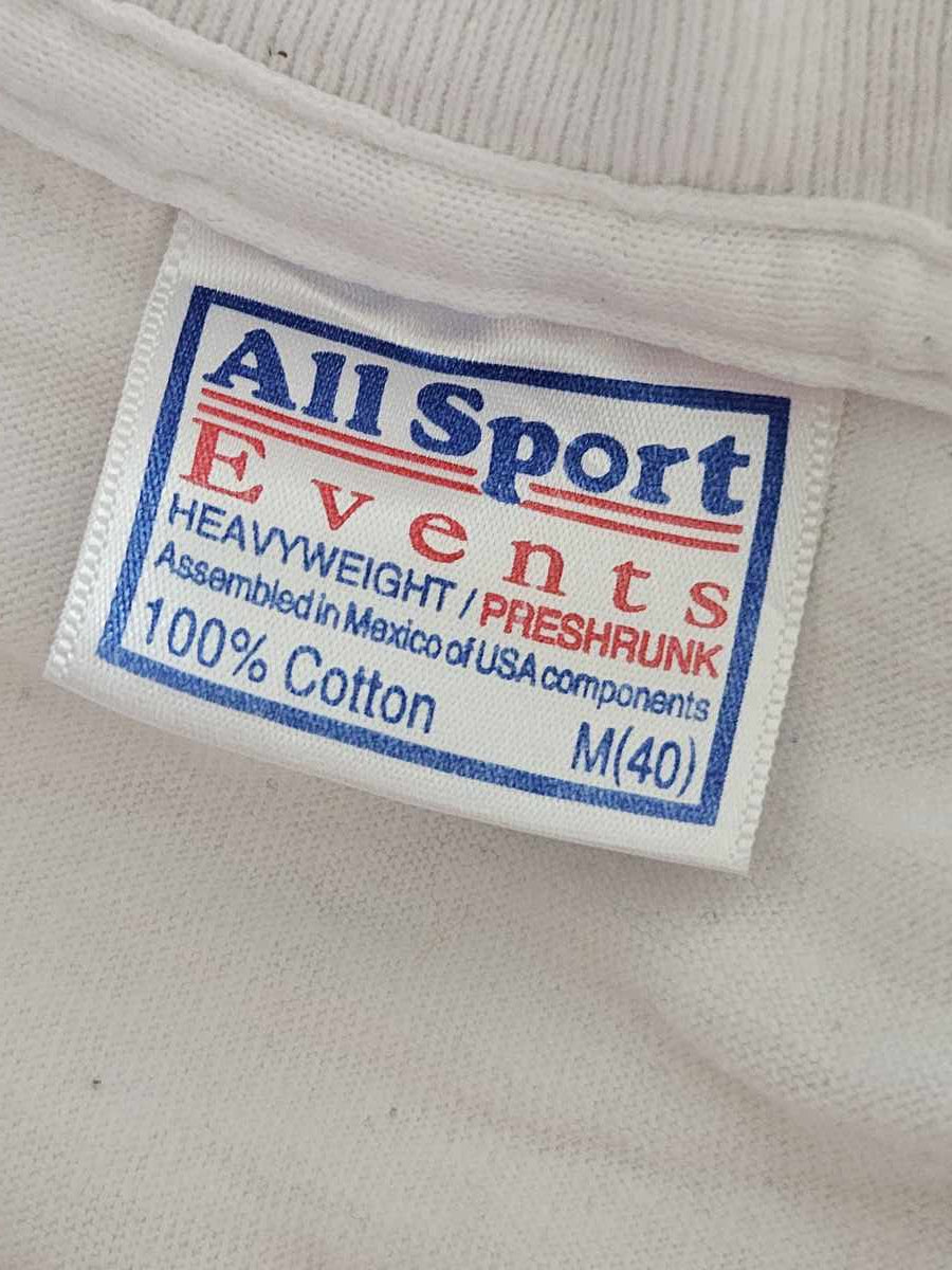 All Sport vintage T-shirt tag – 90s Heavyweight basics, oversized streetwear pasvorm, Made in USA.


