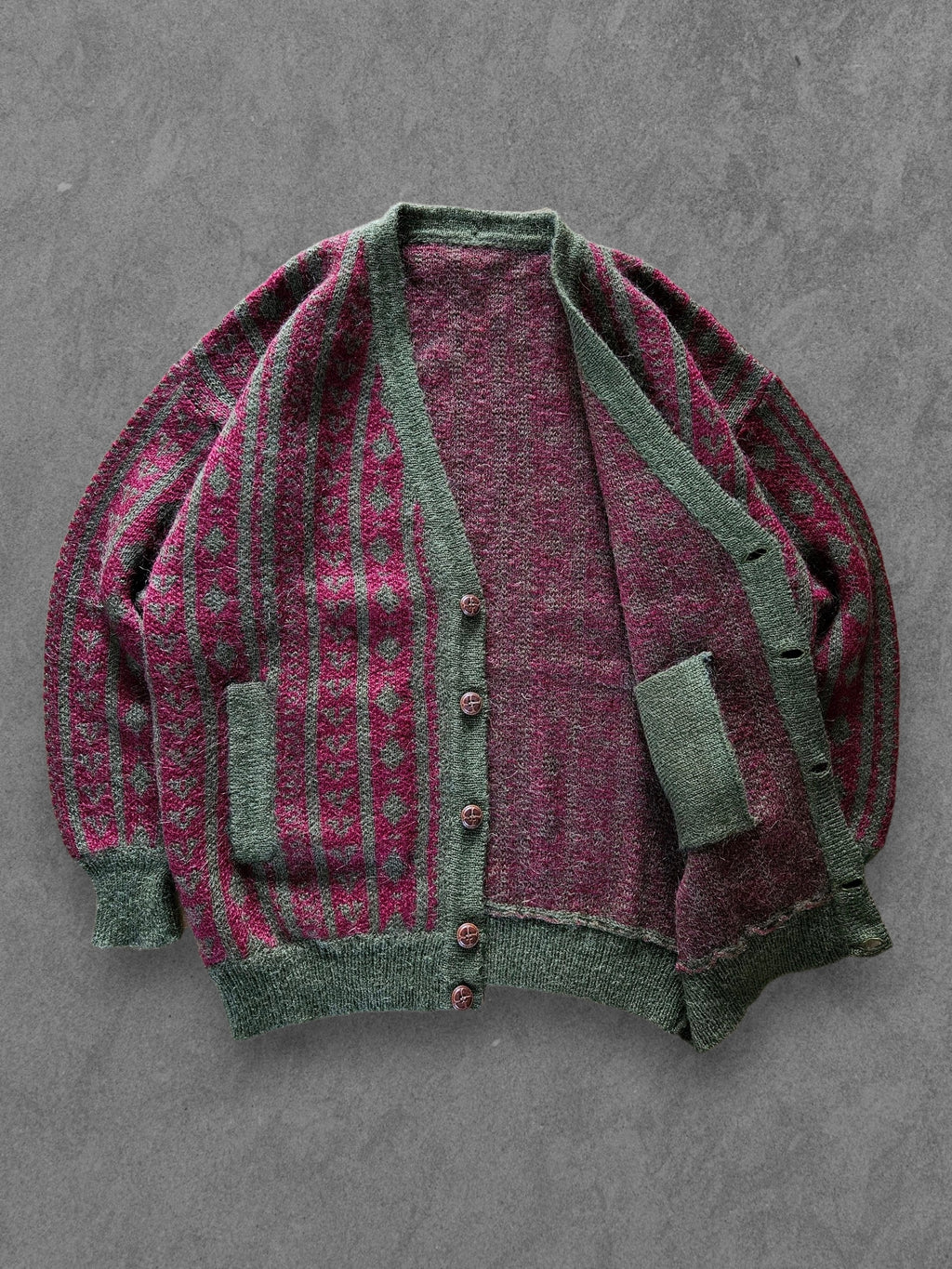 70s SPANISH MOHAIR CARDIGAN [XL]