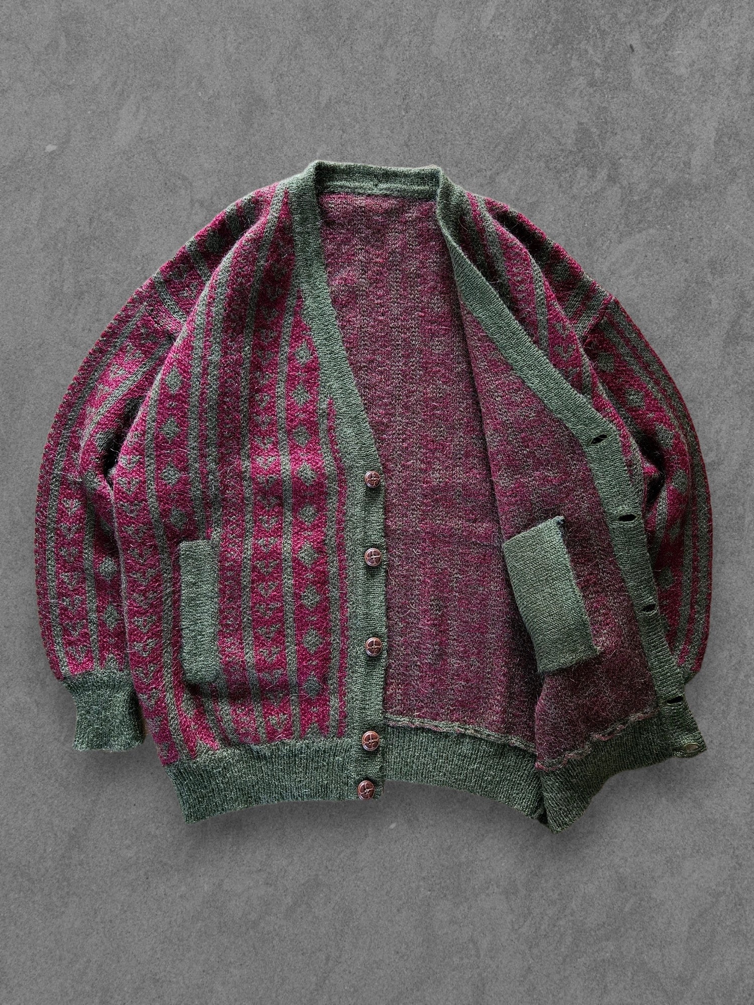 70s SPANISH MOHAIR CARDIGAN [XL]