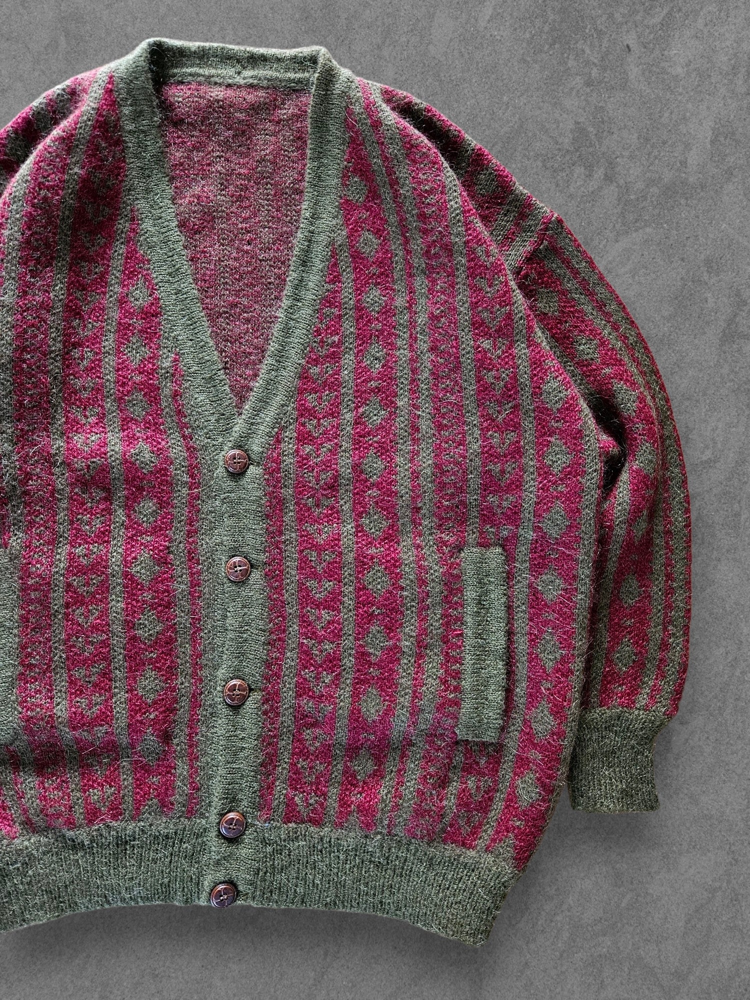 70s SPANISH MOHAIR CARDIGAN [XL]