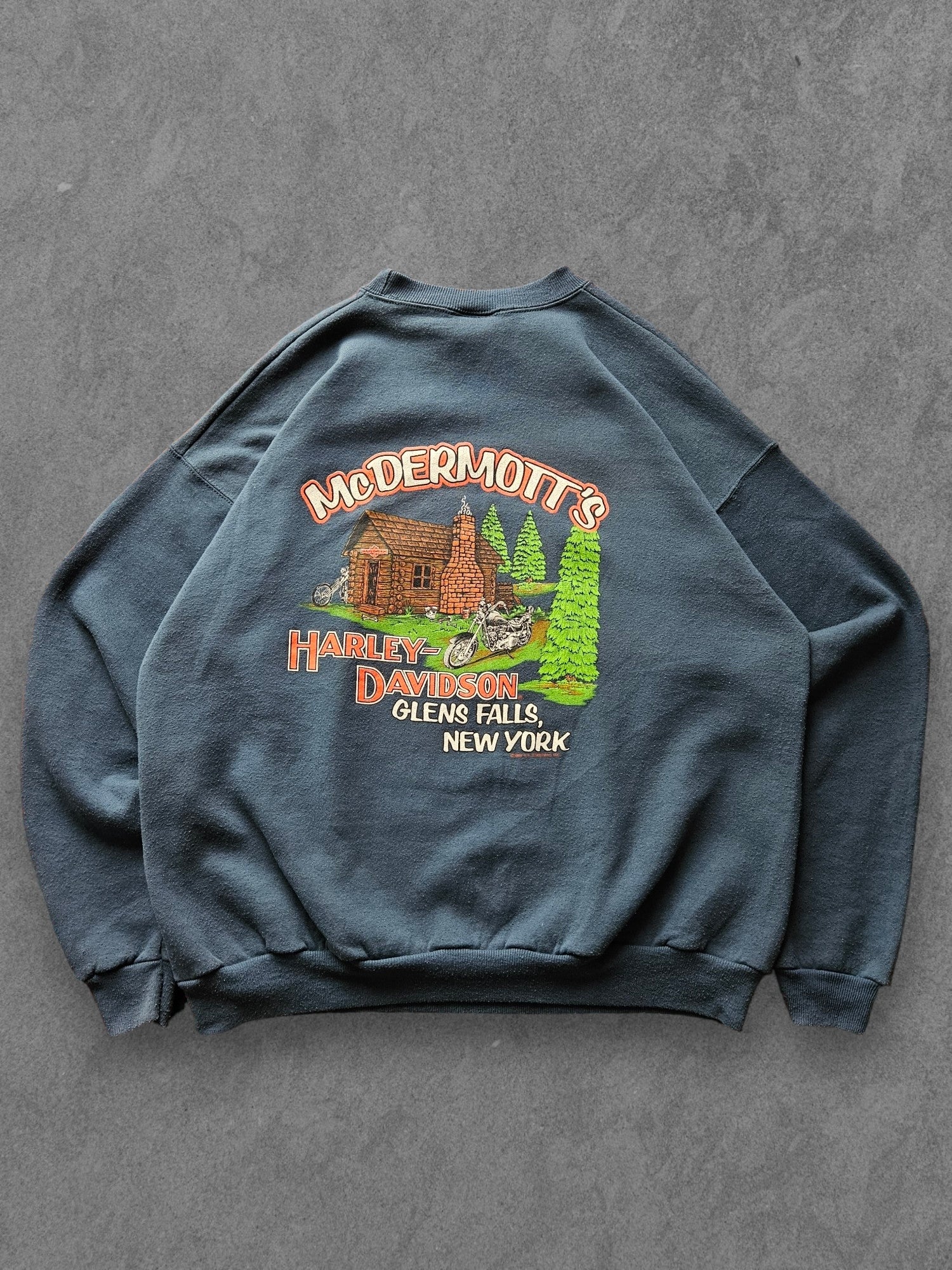 80s HANES ''HARLEY DAVIDSON N.Y.'' SWEATSHIRT [XXL]