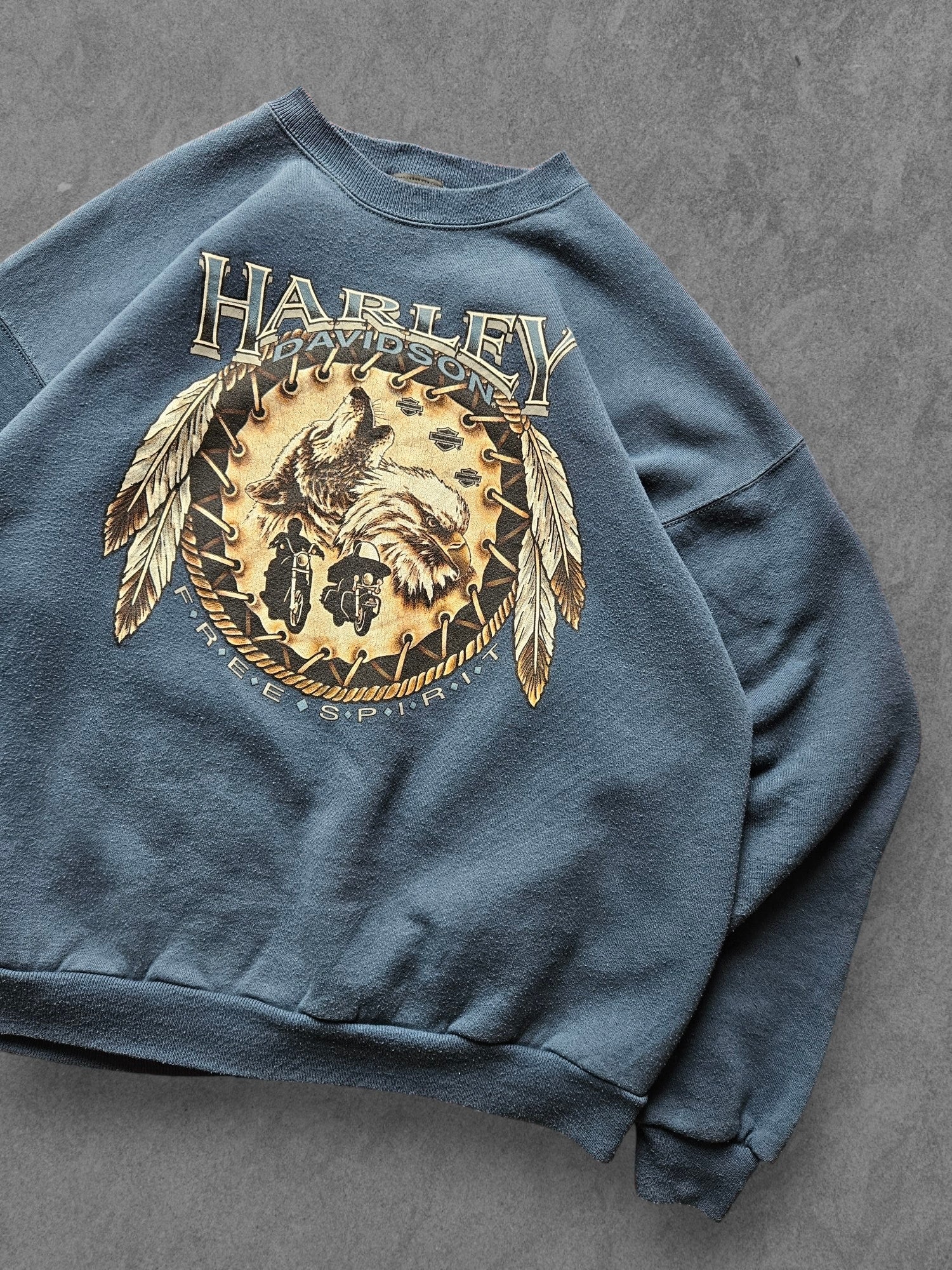 80s HANES ''HARLEY DAVIDSON N.Y.'' SWEATSHIRT [XXL]