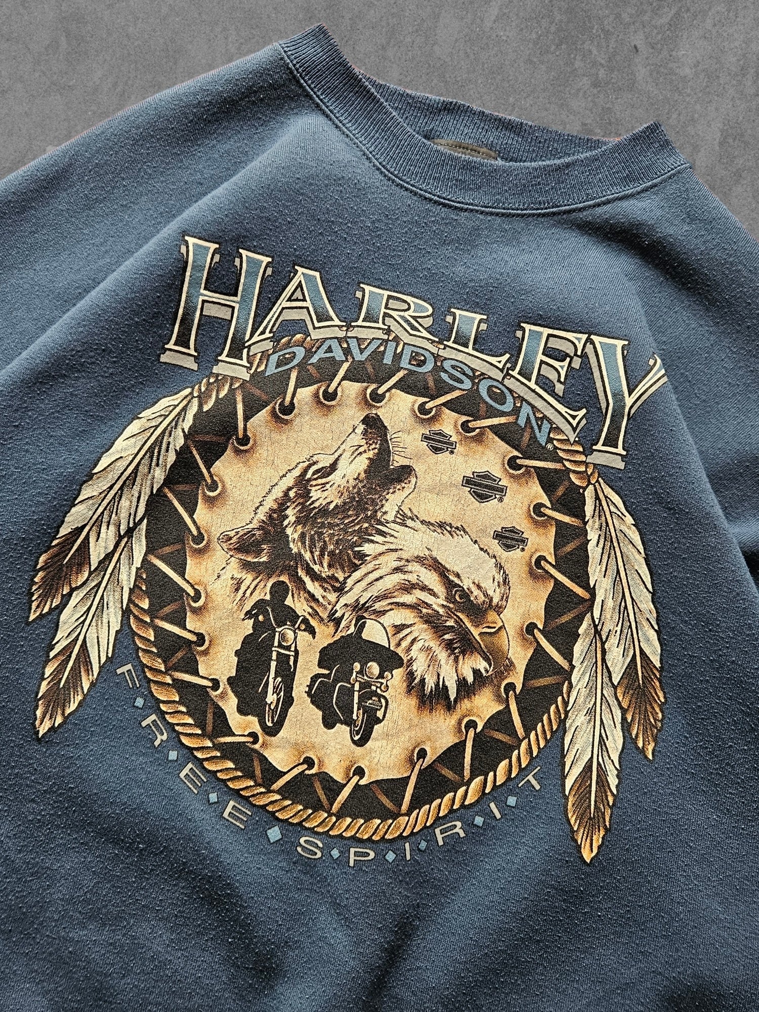 80s HANES ''HARLEY DAVIDSON N.Y.'' SWEATSHIRT [XXL]