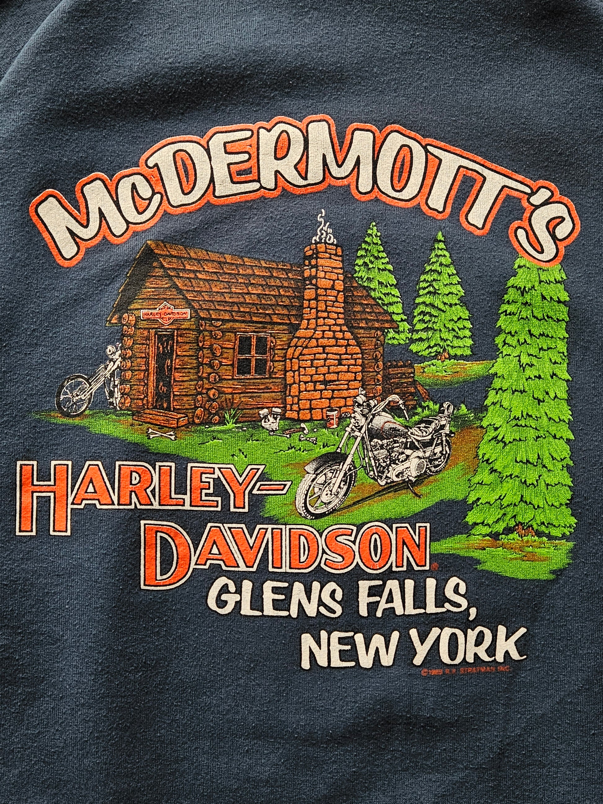 80s HANES ''HARLEY DAVIDSON N.Y.'' SWEATSHIRT [XXL]