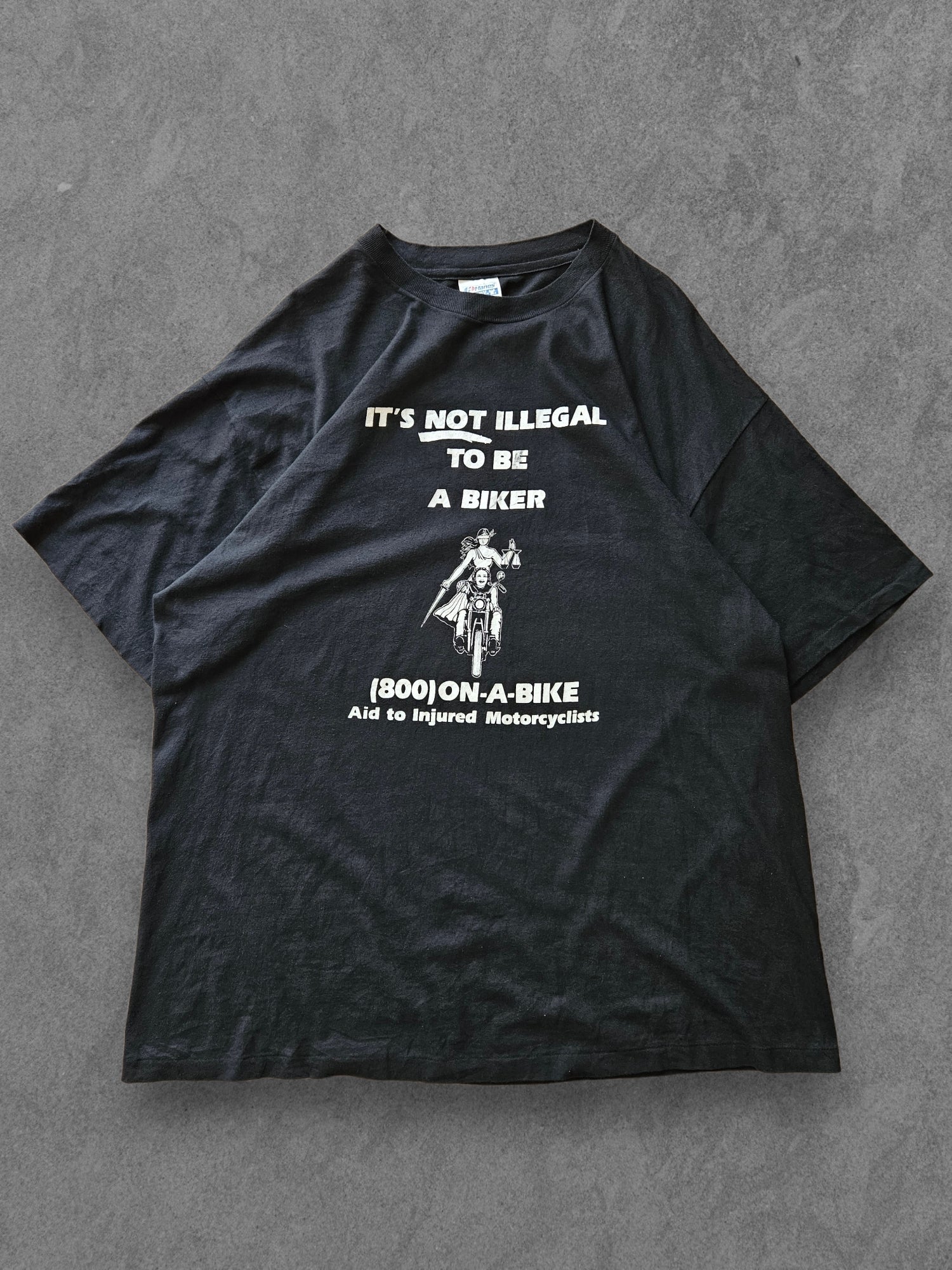 80s HANES ''ON-A-BIKE'' T-SHIRT [XXL]