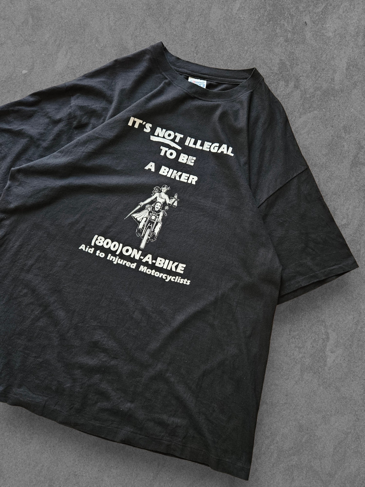 80s HANES ''ON-A-BIKE'' T-SHIRT [XXL]