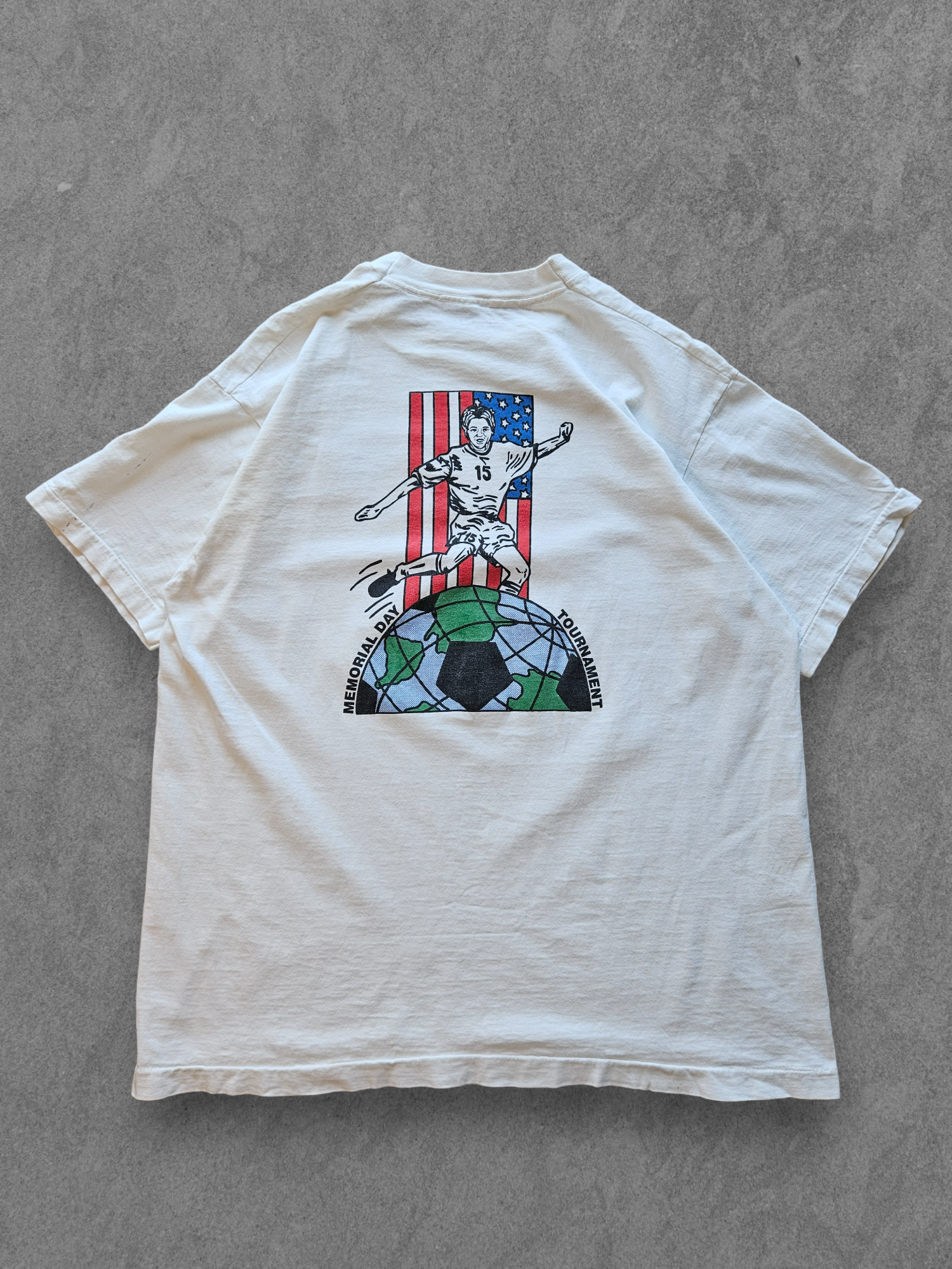 90s FRUIT OF THE LOOM ''MEMORIAL DAY'' T-SHIRT [XL]