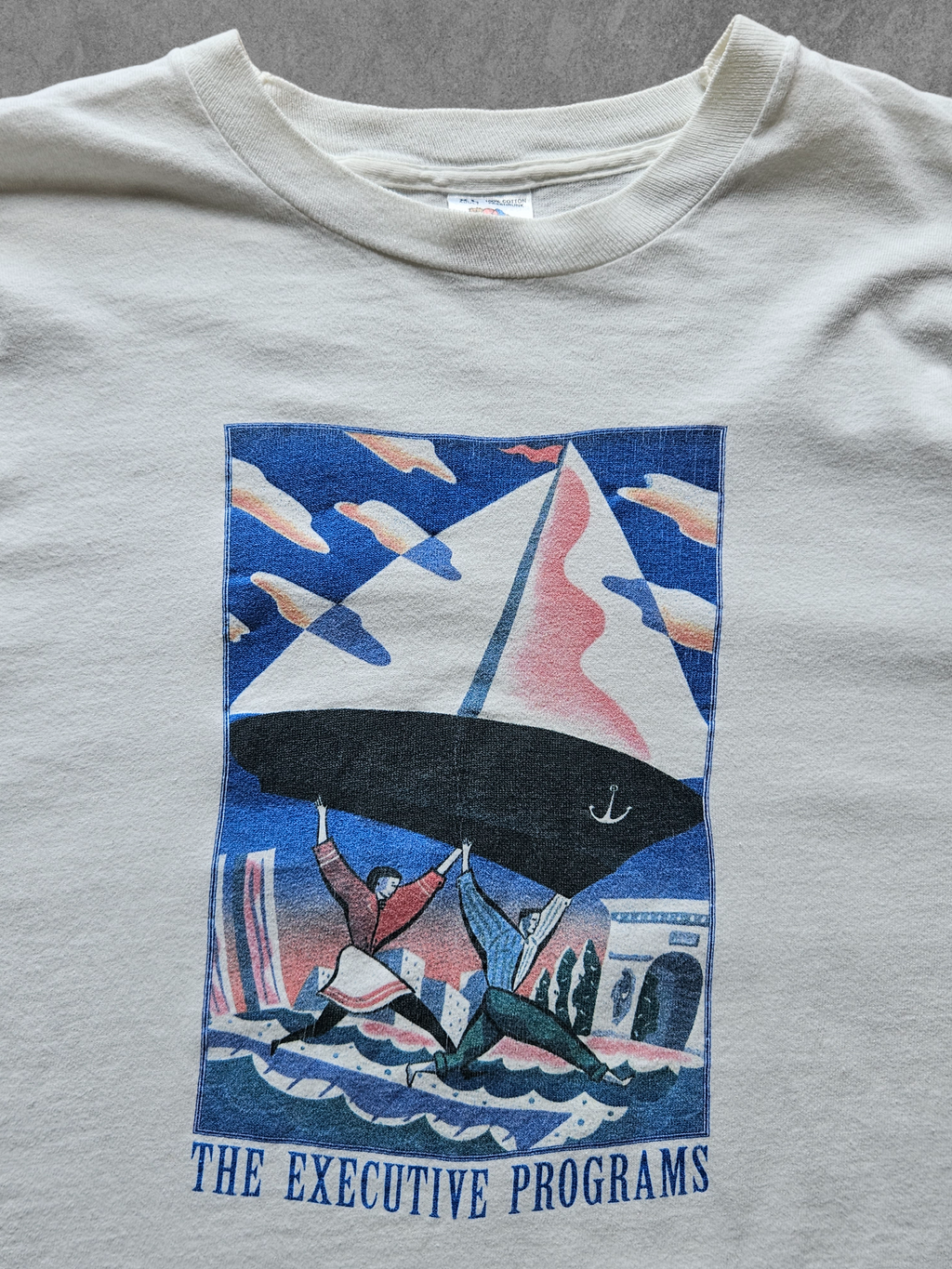 90s FRUIT OF THE LOOM ''NY UNIVERSITY'' T-SHIRT [XL]
