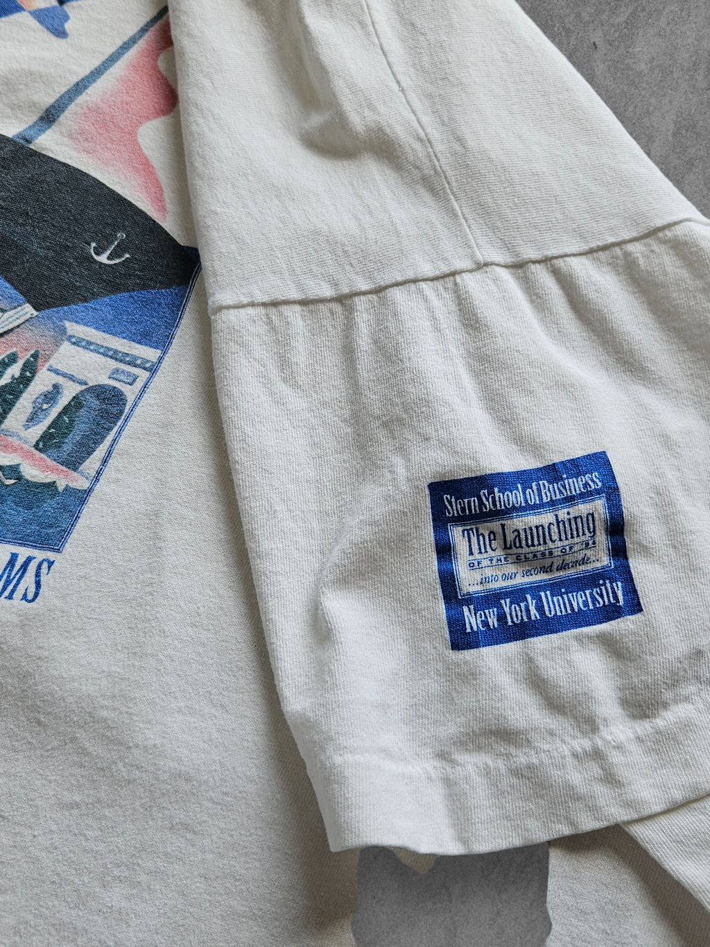 90s FRUIT OF THE LOOM ''NY UNIVERSITY'' T-SHIRT [XL]