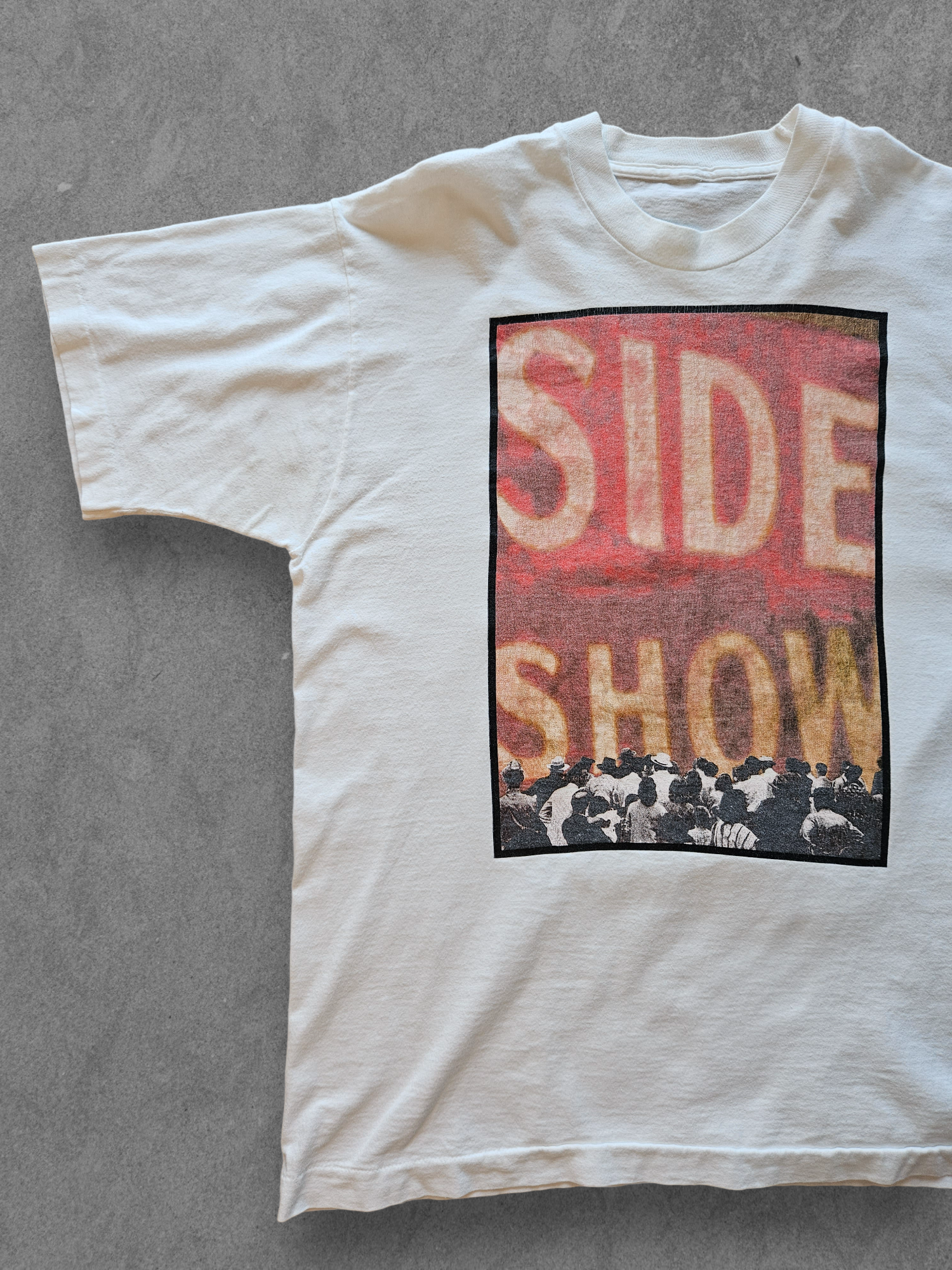 90s FRUIT OF THE LOOM ''SIDE SHOW'' T-SHIRT [L]