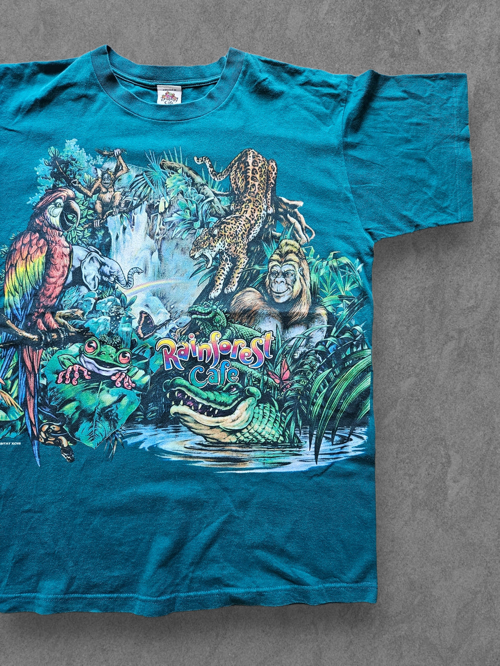 90s HABITAT ''RAINFOREST CAFE'' T-SHIRT [XL]