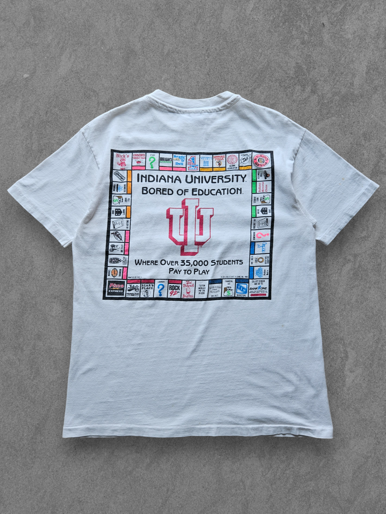80s HANES ''BORED OF EDUCATION'' T-SHIRT [L]