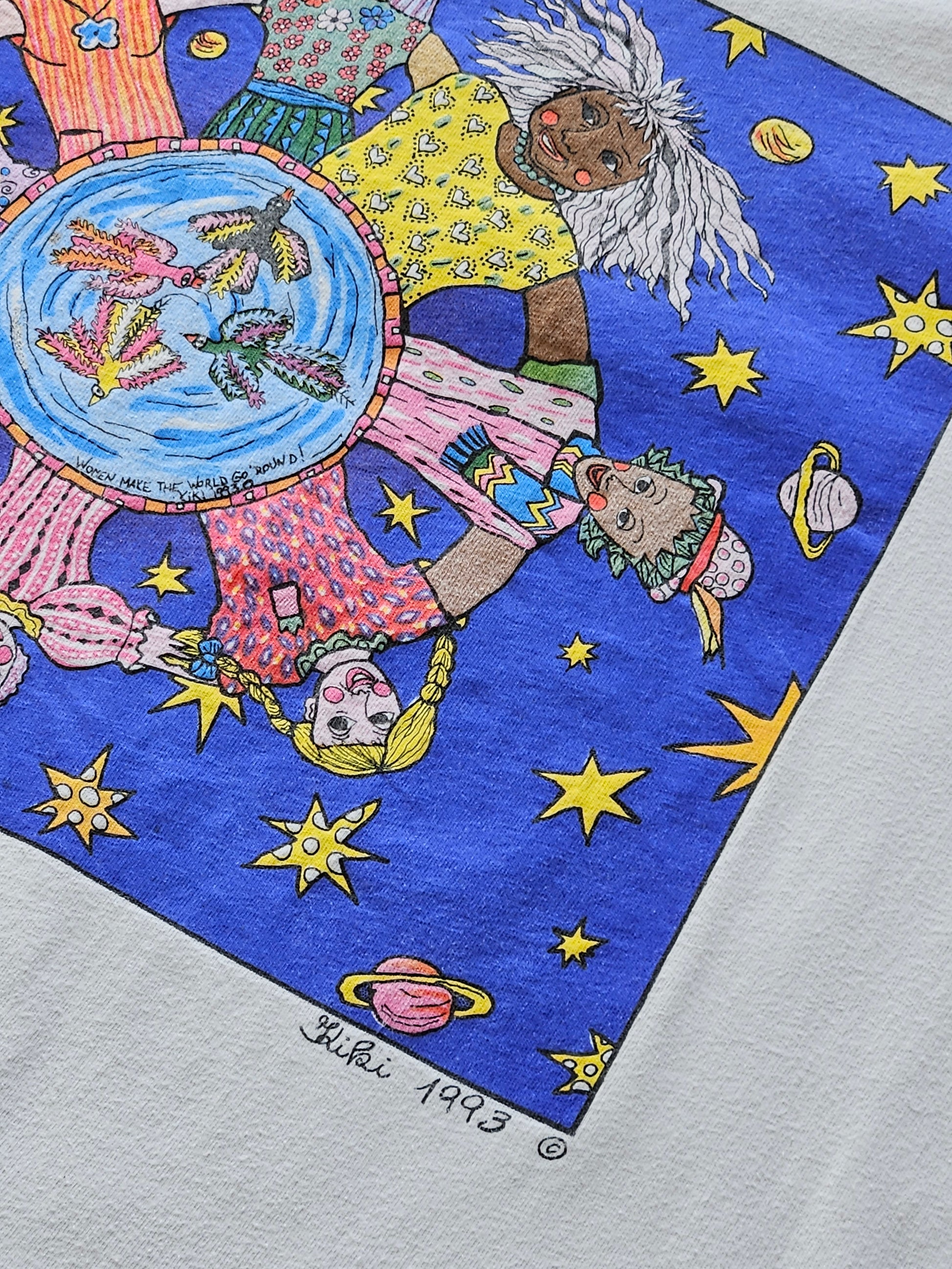 90s HANES ''WOMEN MAKE THE WORLD GO ROUND'' T-SHIRT [XL]