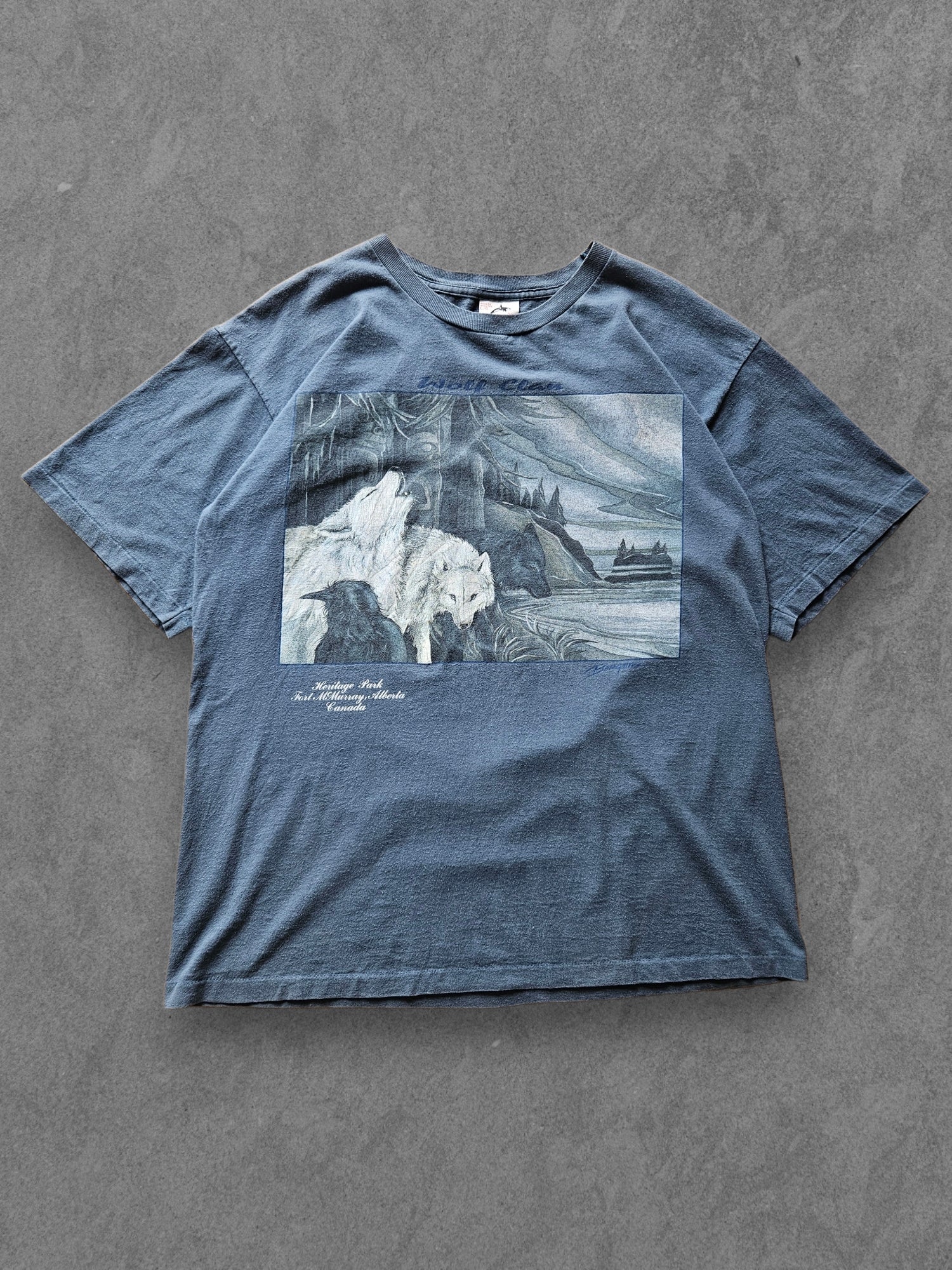 90s HARLEQUIN ''WOLF CLAN'' T-SHIRT [L]