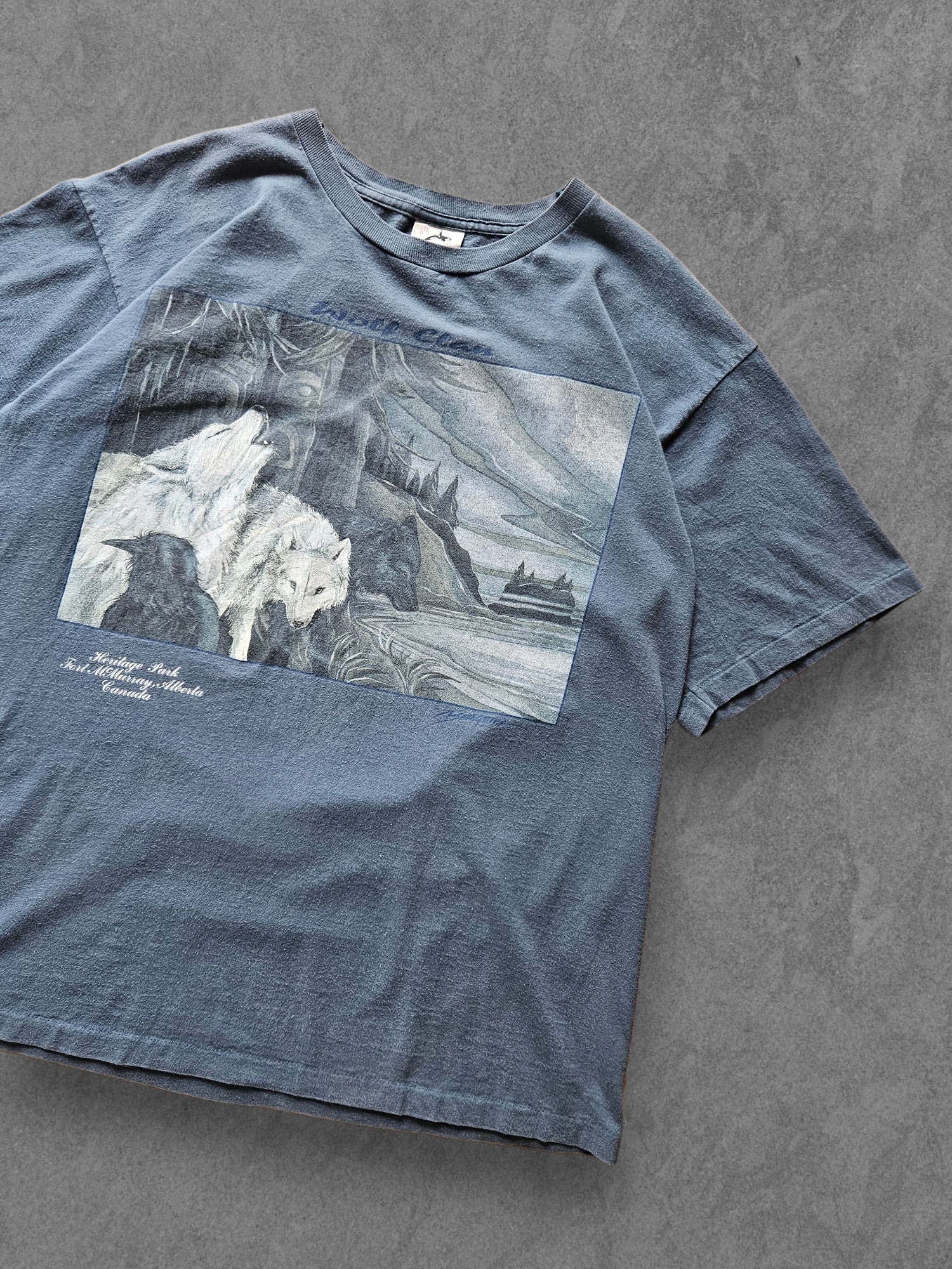 90s HARLEQUIN ''WOLF CLAN'' T-SHIRT [L]