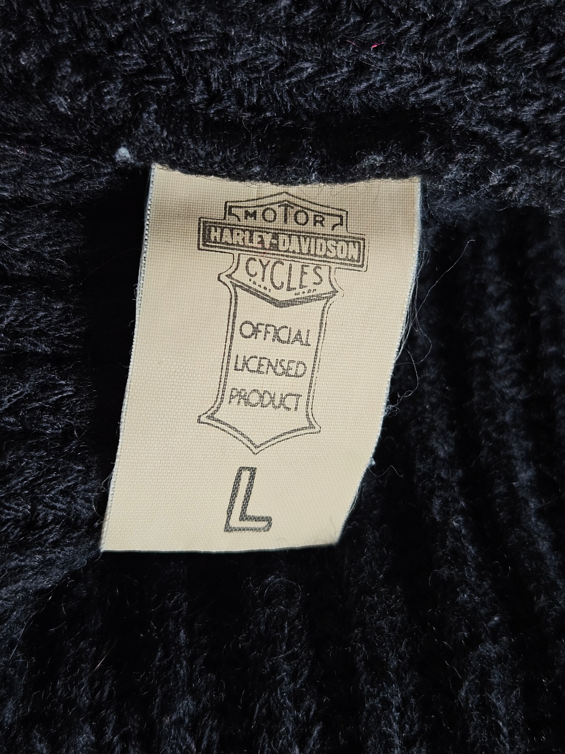 90s HARLEY DAVIDSON V-NECK SWEATSHIRT [L]