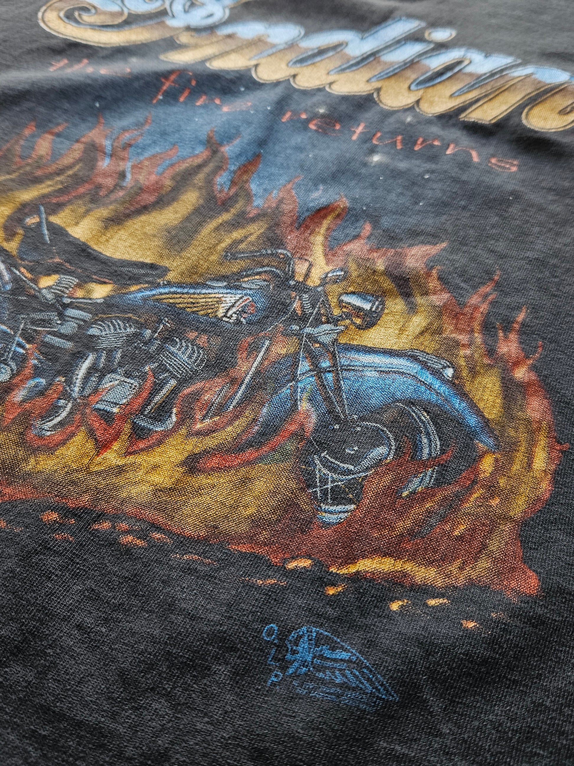90s INDIAN ''THE FIRE RETURNS'' T-SHIRT [L]