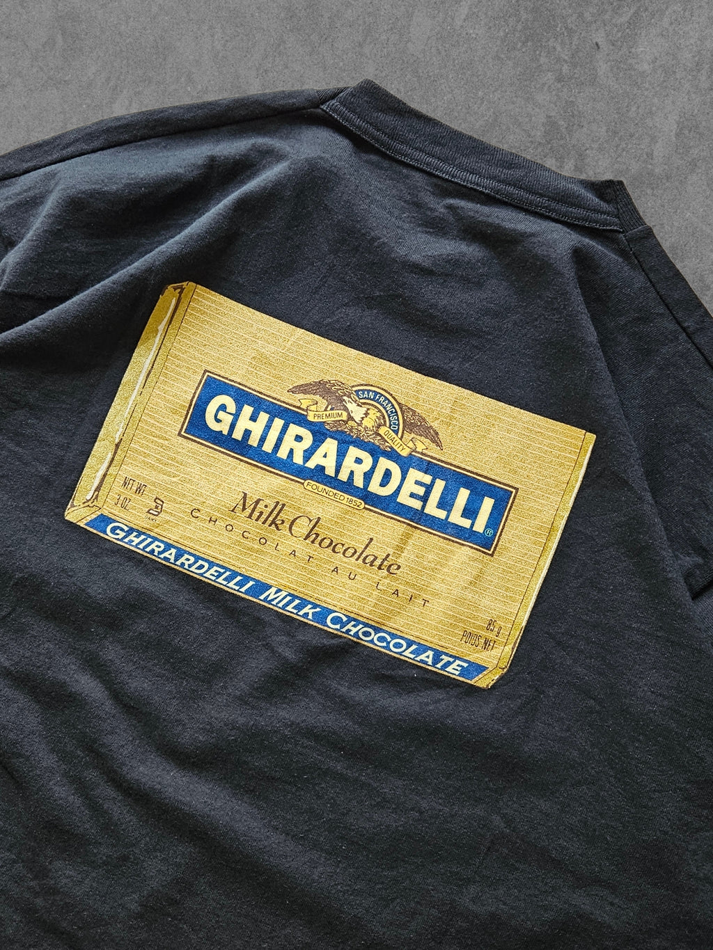 90s FRUIT OF THE LOOM ''GHIRARDELLI'' T-SHIRT [XL]