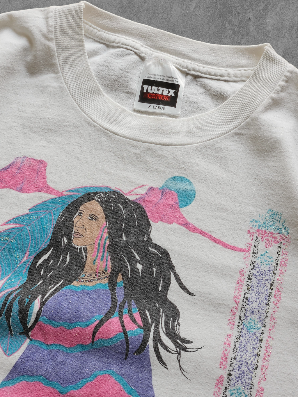 90s TULTEX ''NATIVE AMERICAN ART'' T-SHIRT [XL]