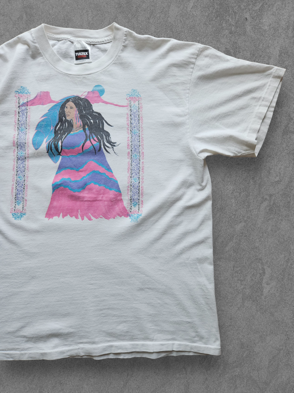 90s TULTEX ''NATIVE AMERICAN ART'' T-SHIRT [XL]