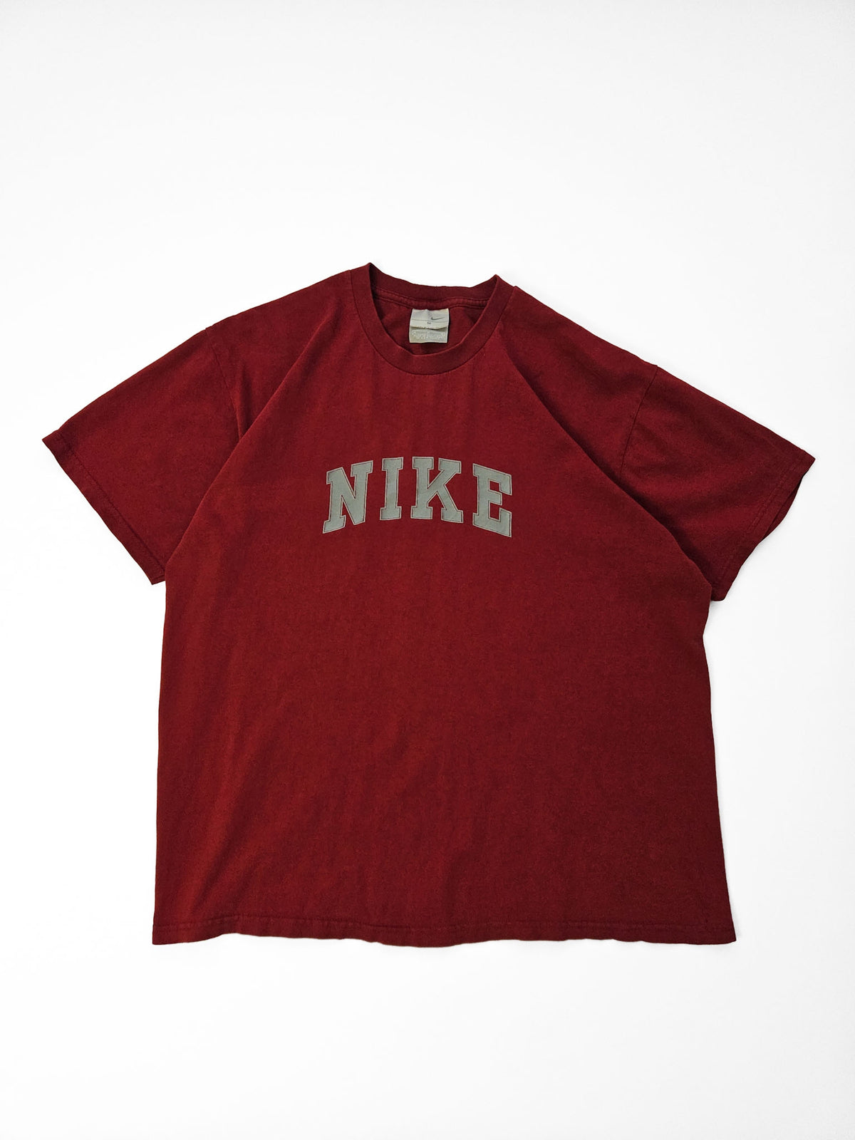 2000s Nike Vintage Spellout T-shirt “Bordeaux Collegiate” [M]