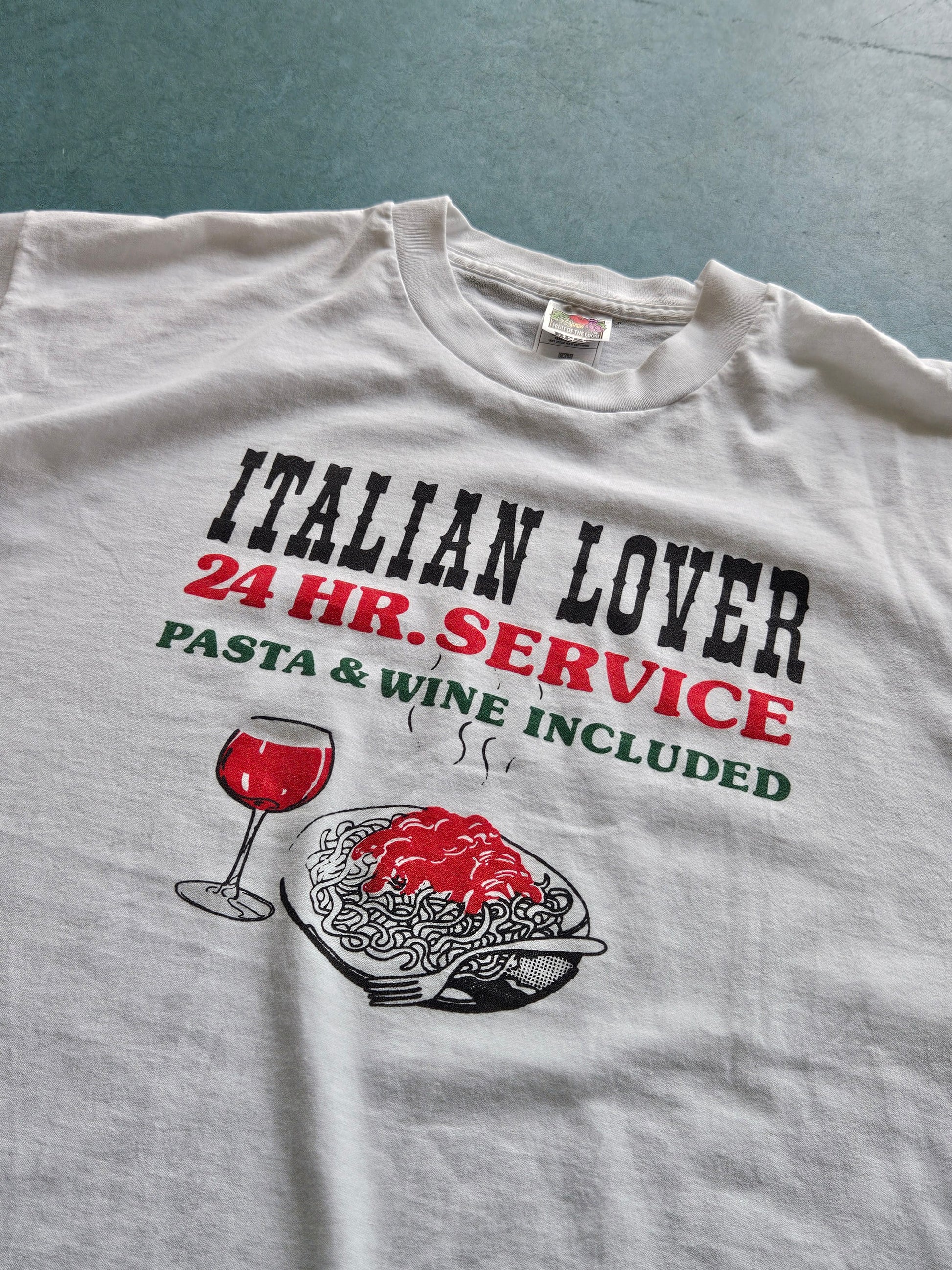 1990s VINTAGE ''ITALIAN LOVER'' T-SHIRT [XL]