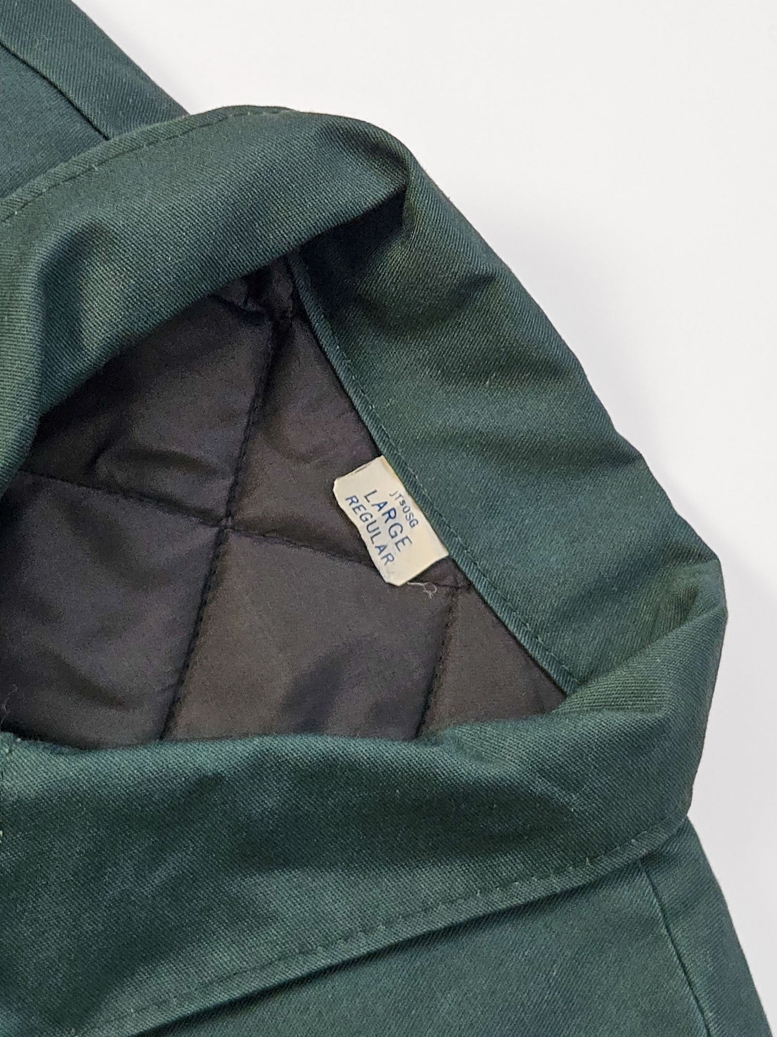 Label met maataanduiding L-RG en Made in USA vermelding