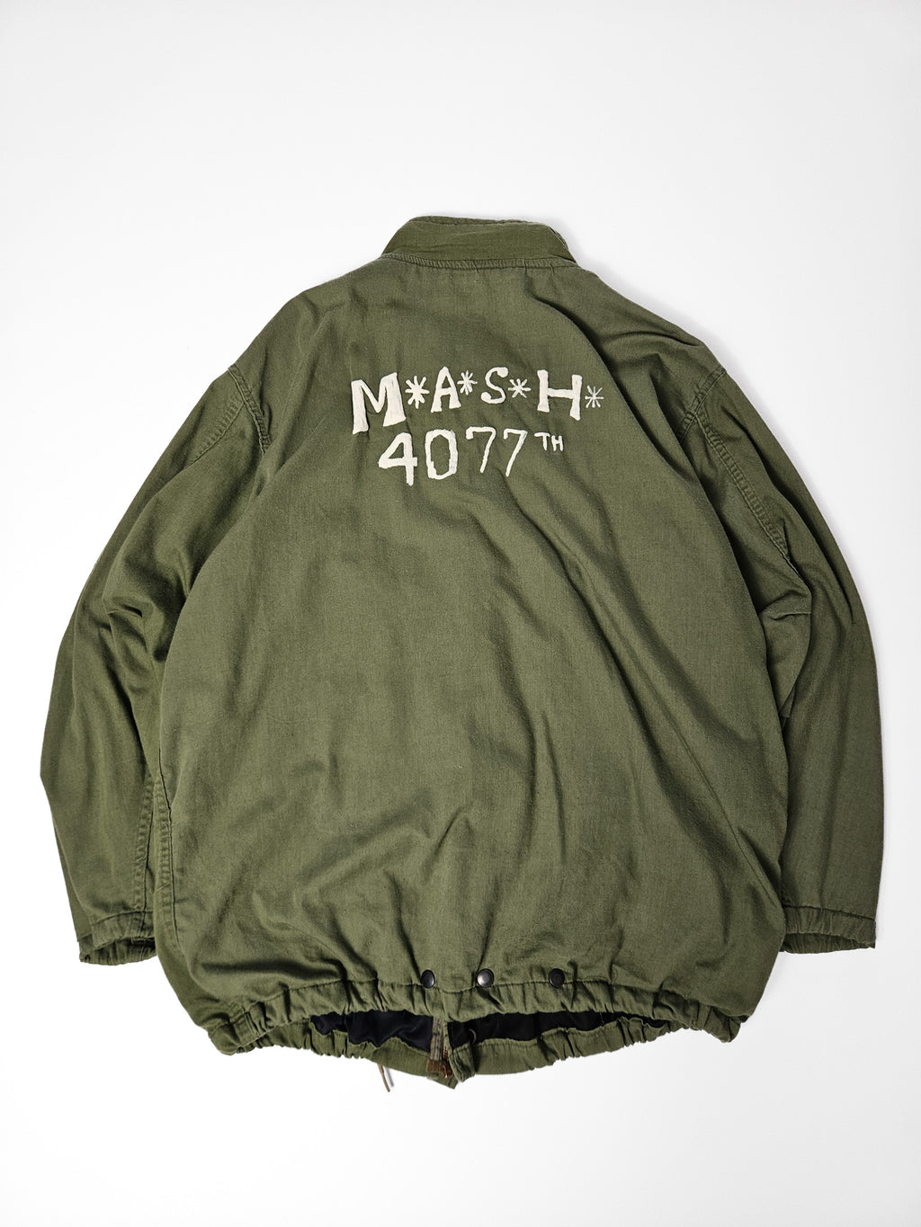 Achterzijde van de jaren 80 MASH jas met effen rugpand en militaire snit*

