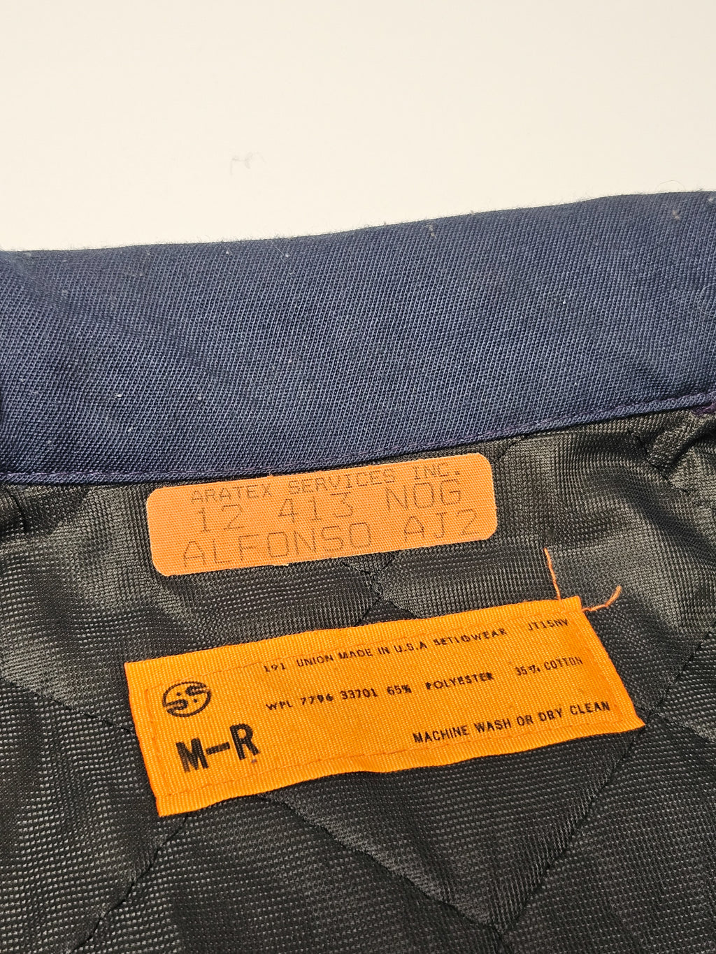 Union Made in USA label binnenkant workwear jacket, maat M-R

