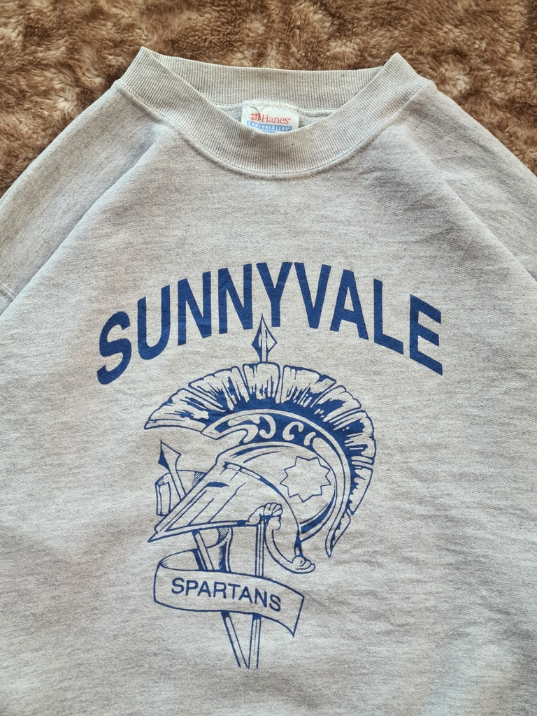 De vintage winkel met tweedehands kleding uit de thrift | 00s HANES ''SUNNYVALE SPARTANS'' SWEATSHIRT [S] SWEATSHIRT