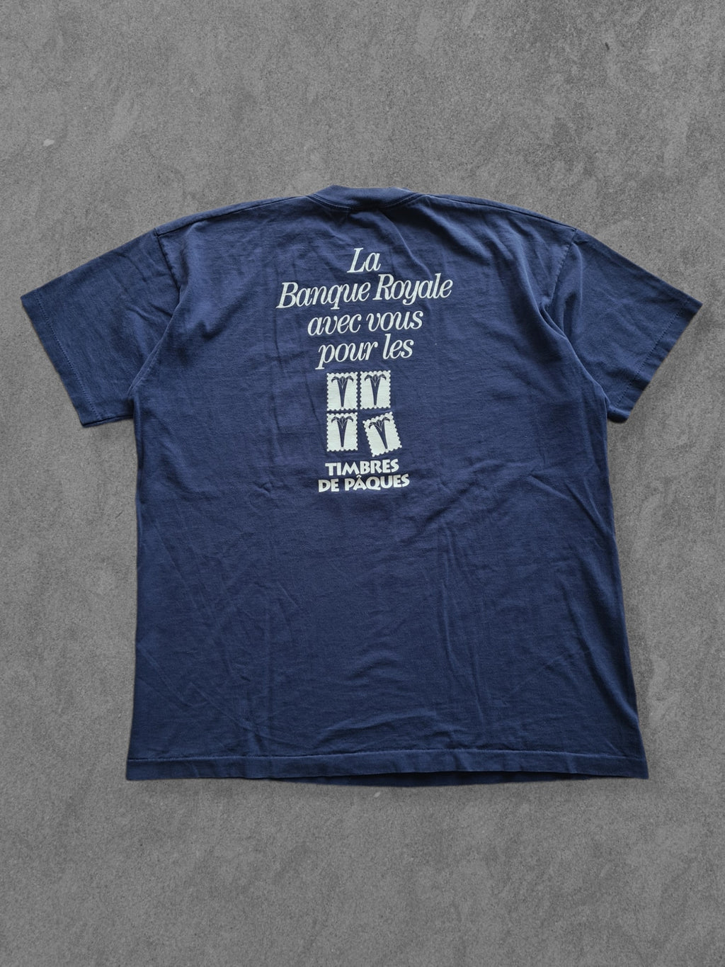 De vintage winkel met tweedehands kleding uit de thrift | 1989 FRUIT OF THE LOOM ''BANQUE ROYALE'' T-SHIRT [XL] T-SHIRT