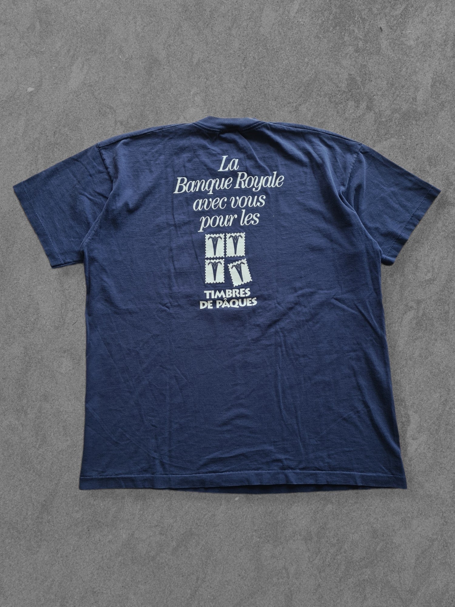 De vintage winkel met tweedehands kleding uit de thrift | 1989 FRUIT OF THE LOOM ''BANQUE ROYALE'' T-SHIRT [XL] T-SHIRT