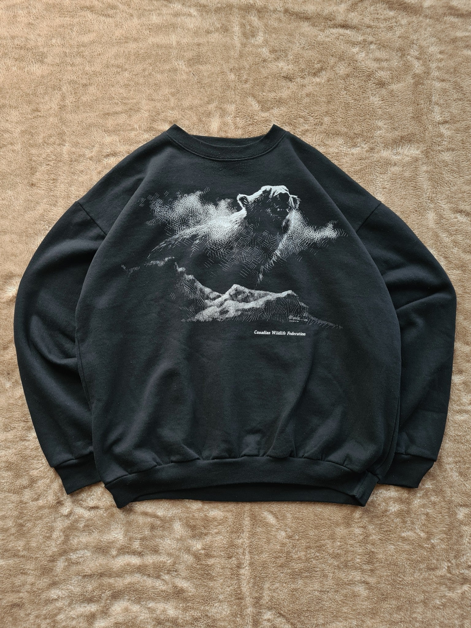 De vintage winkel met tweedehands kleding uit de thrift | 1992 HARLEQUIN ''CANADIAN WILDLIFE'' SWEATSHIRT [L] SWEATSHIRT