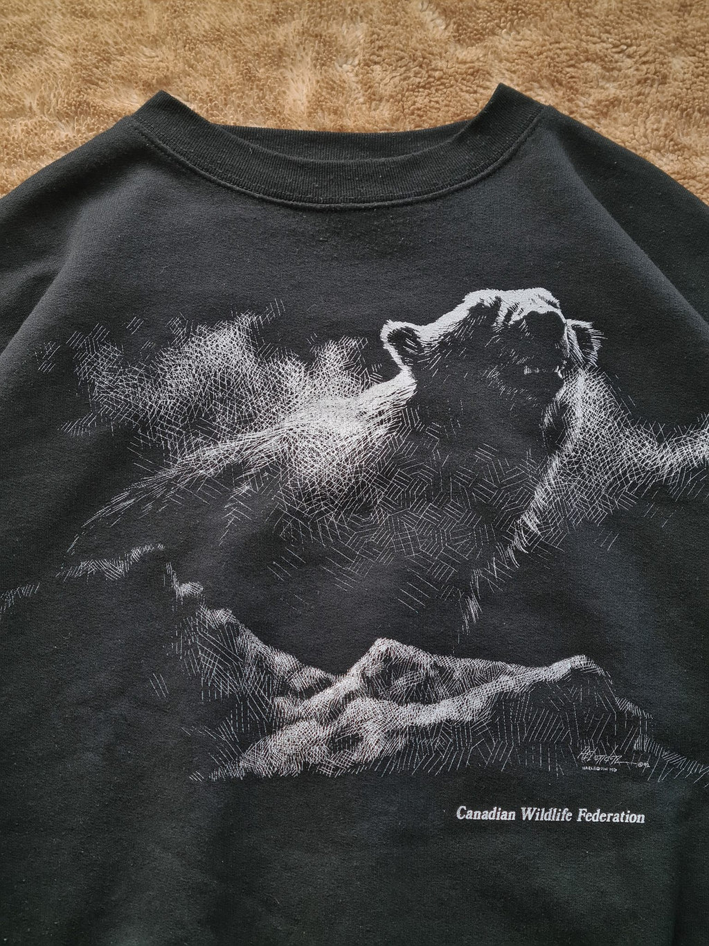 De vintage winkel met tweedehands kleding uit de thrift | 1992 HARLEQUIN ''CANADIAN WILDLIFE'' SWEATSHIRT [L] SWEATSHIRT