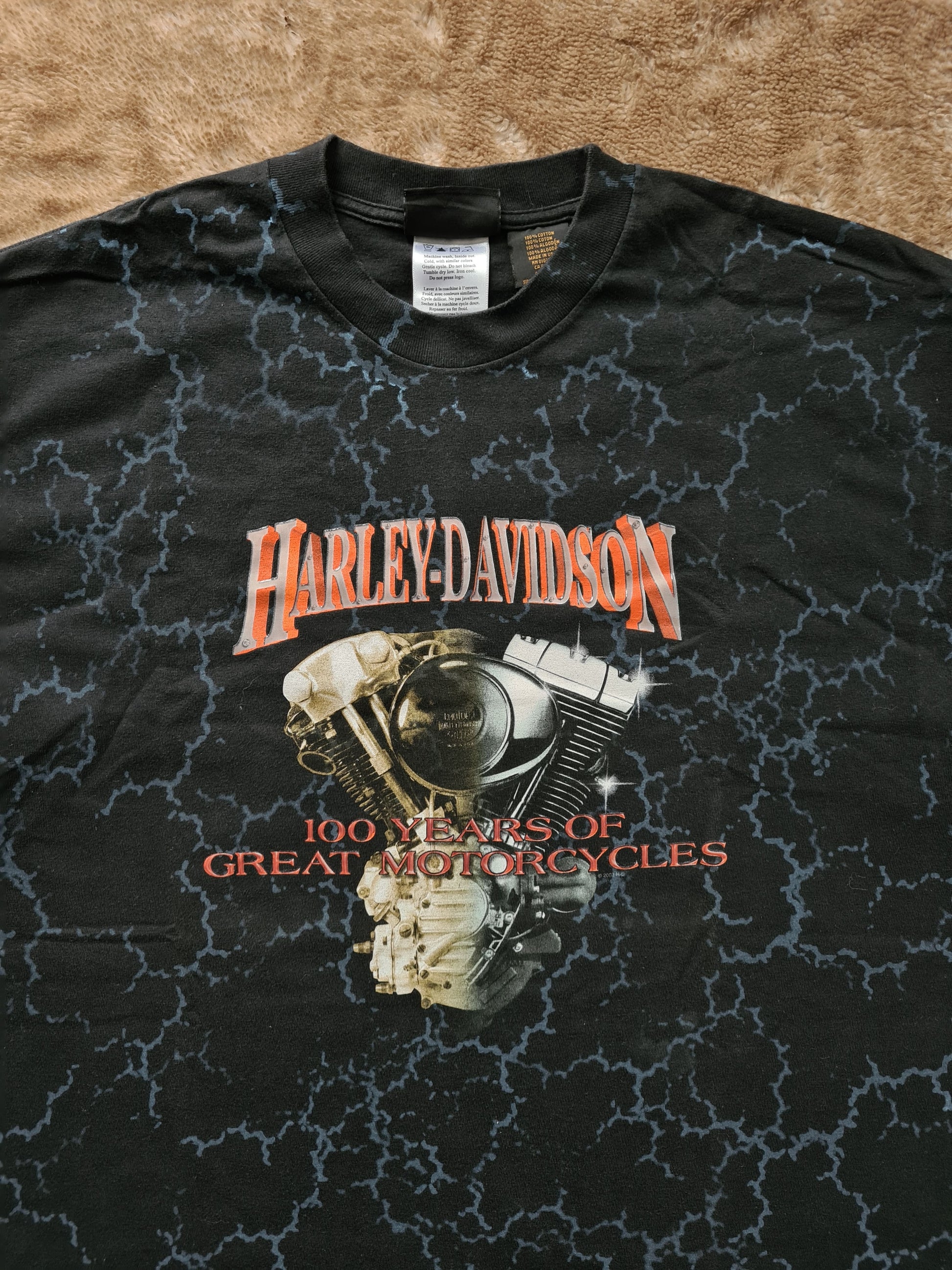 De vintage winkel met tweedehands kleding uit de thrift | 2002 HARLEY DAVIDSON ''100 YEARS'' T-SHIRT [XL] T-SHIRT