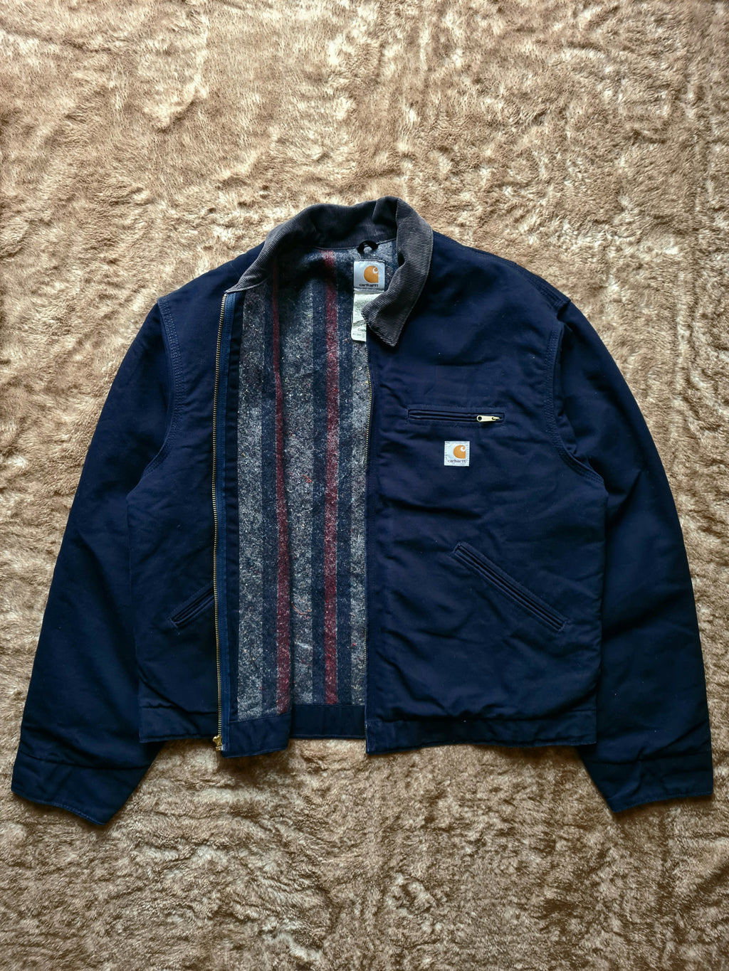 De vintage winkel met tweedehands kleding uit de thrift | 2005 CARHARTT BLANKET LINED DETROIT JACKET [XL] OUTERWEAR