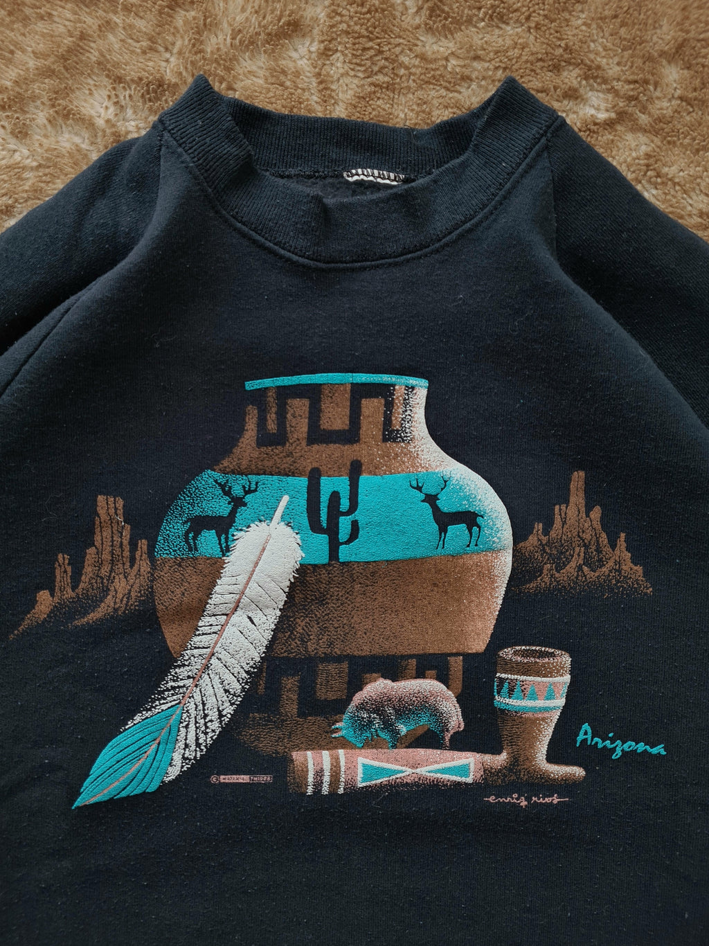 De vintage winkel met tweedehands kleding uit de thrift | 80s FRUIT OF THE LOOM ''ARIZONA'' SWEATSHIRT [L] SWEATSHIRT