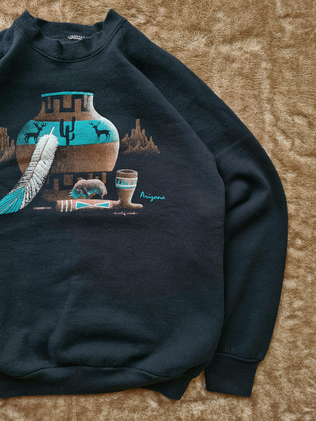 De vintage winkel met tweedehands kleding uit de thrift | 80s FRUIT OF THE LOOM ''ARIZONA'' SWEATSHIRT [L] SWEATSHIRT