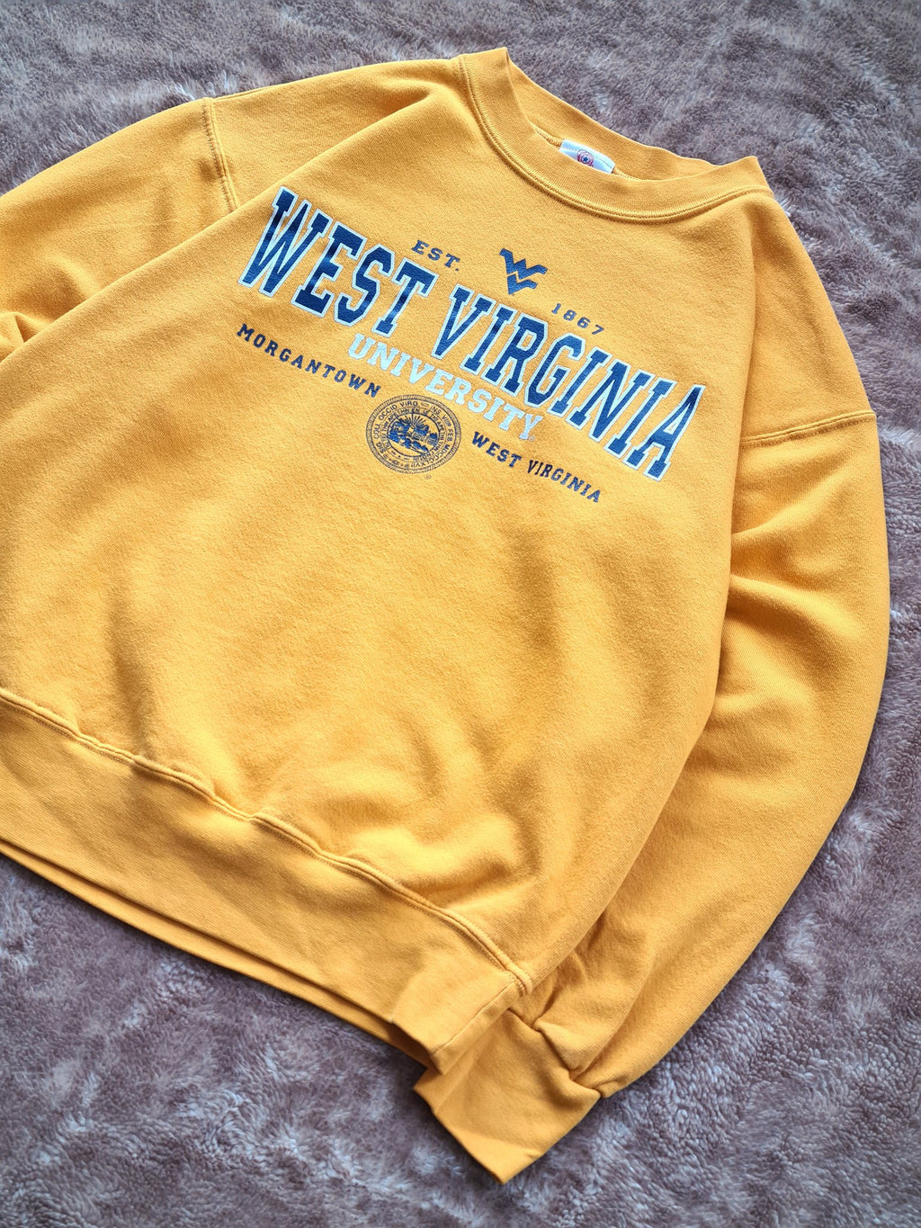 De vintage winkel met tweedehands kleding uit de thrift | 90s AMERICAN THREADS ''WEST VIRGINIA'' SWEATSHIRT [M] SWEATSHIRT