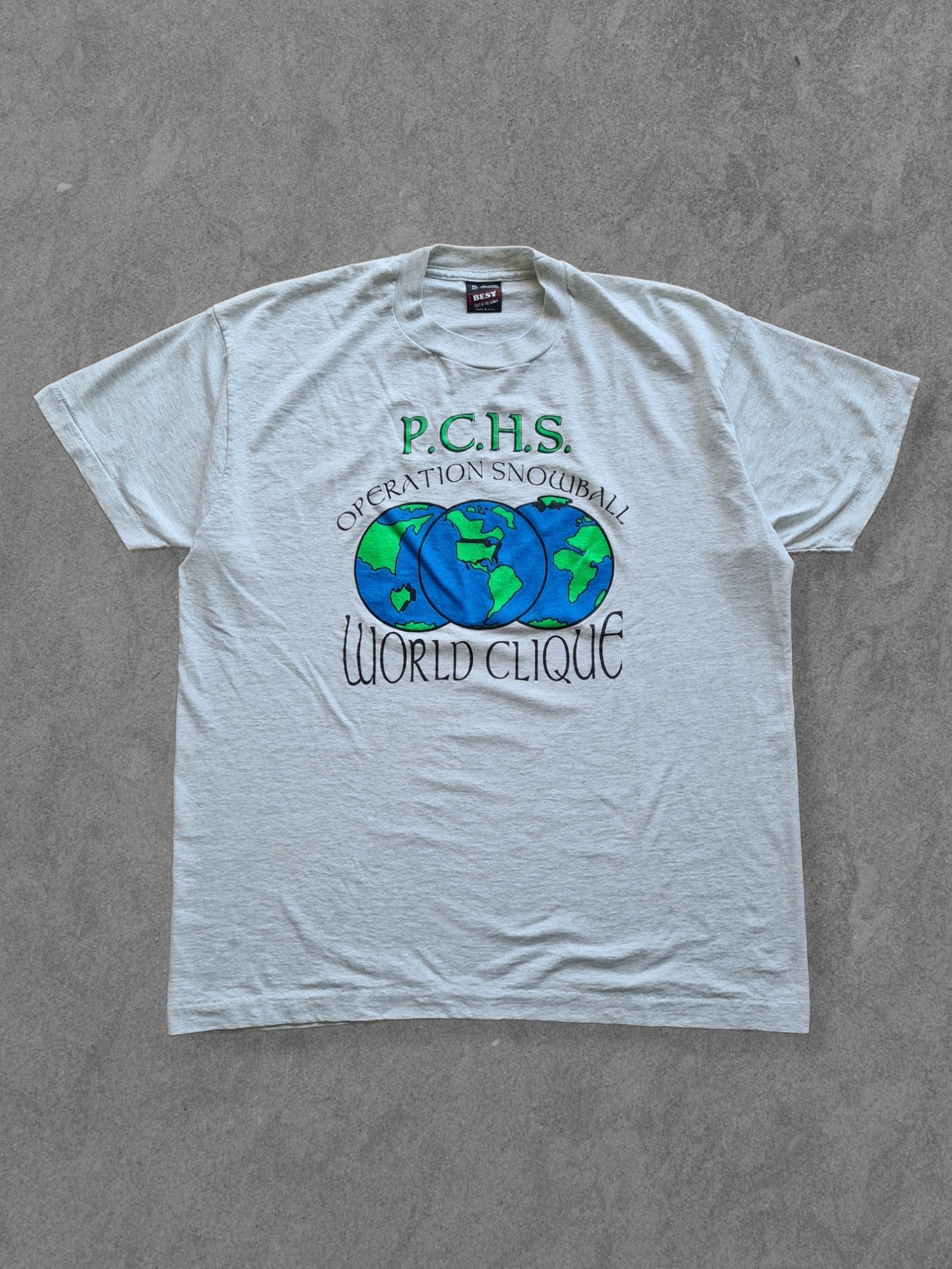 De vintage winkel met tweedehands kleding uit de thrift | 90s BEST FRUIT OF THE LOOM ''PCHS'' T-SHIRT [XL] T-SHIRT