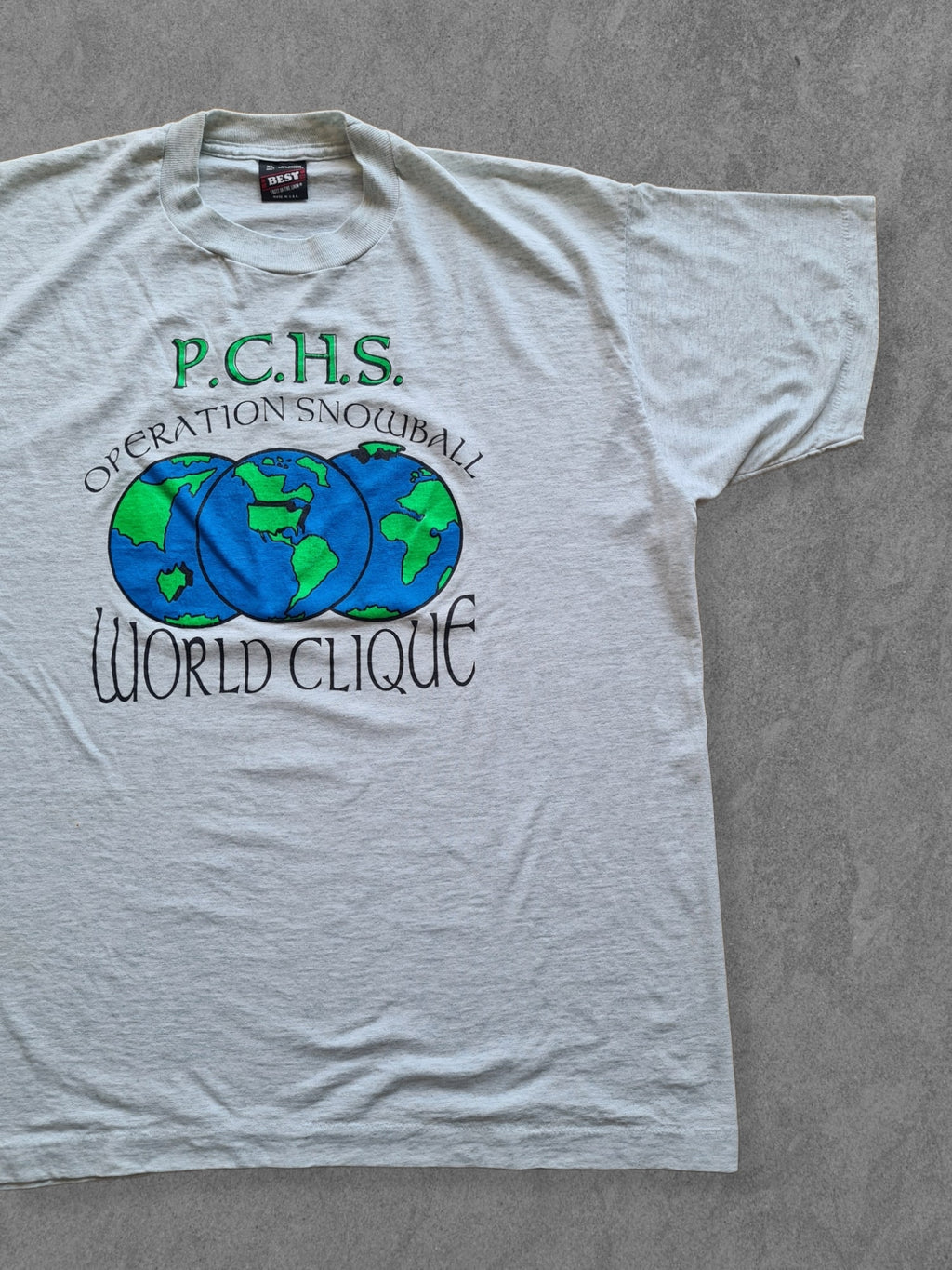 De vintage winkel met tweedehands kleding uit de thrift | 90s BEST FRUIT OF THE LOOM ''PCHS'' T-SHIRT [XL] T-SHIRT