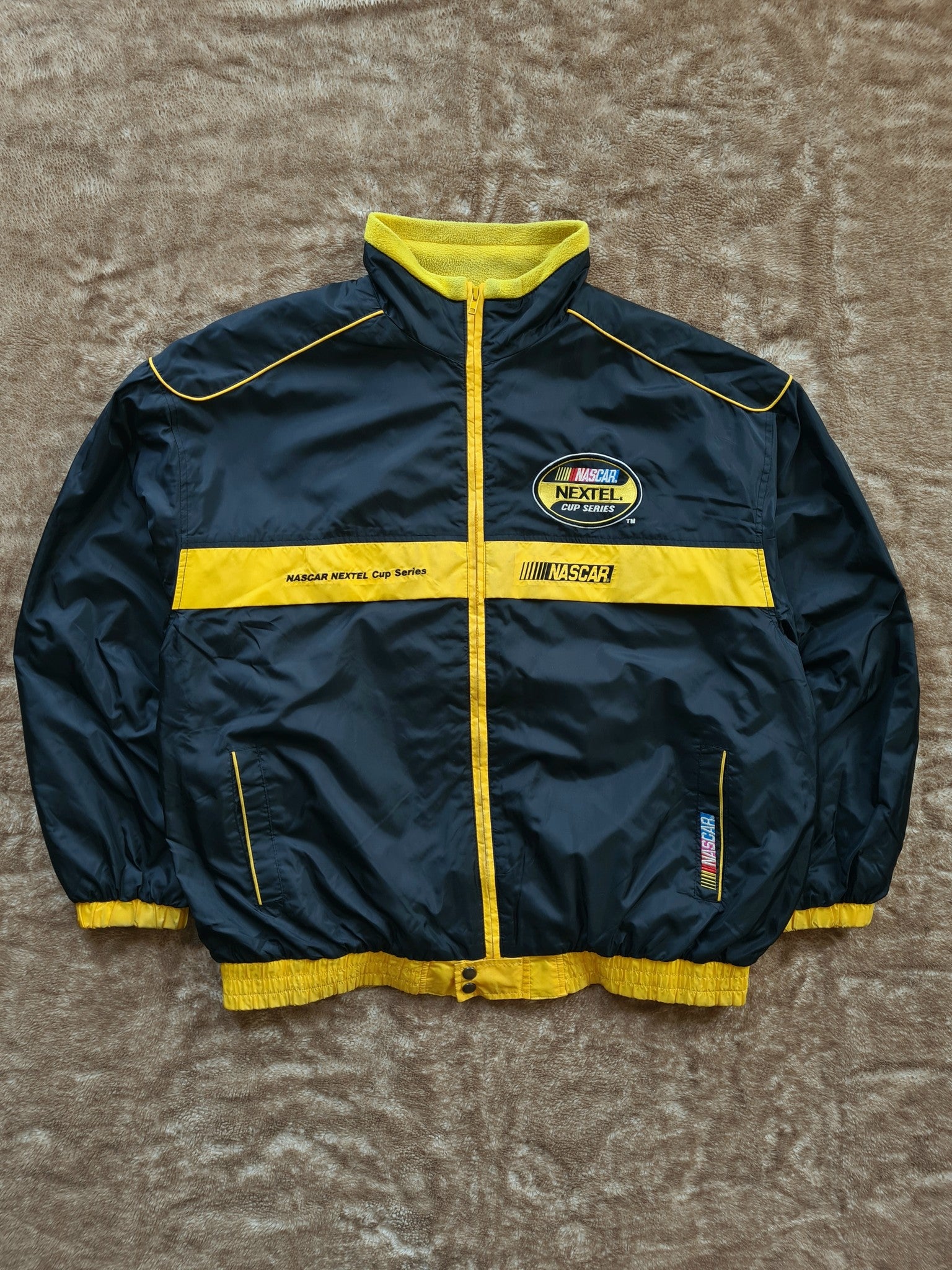 De vintage winkel met tweedehands kleding uit de thrift | 90s CHECKERED FLAG ''NASCAR'' JACKET [XL] OUTERWEAR