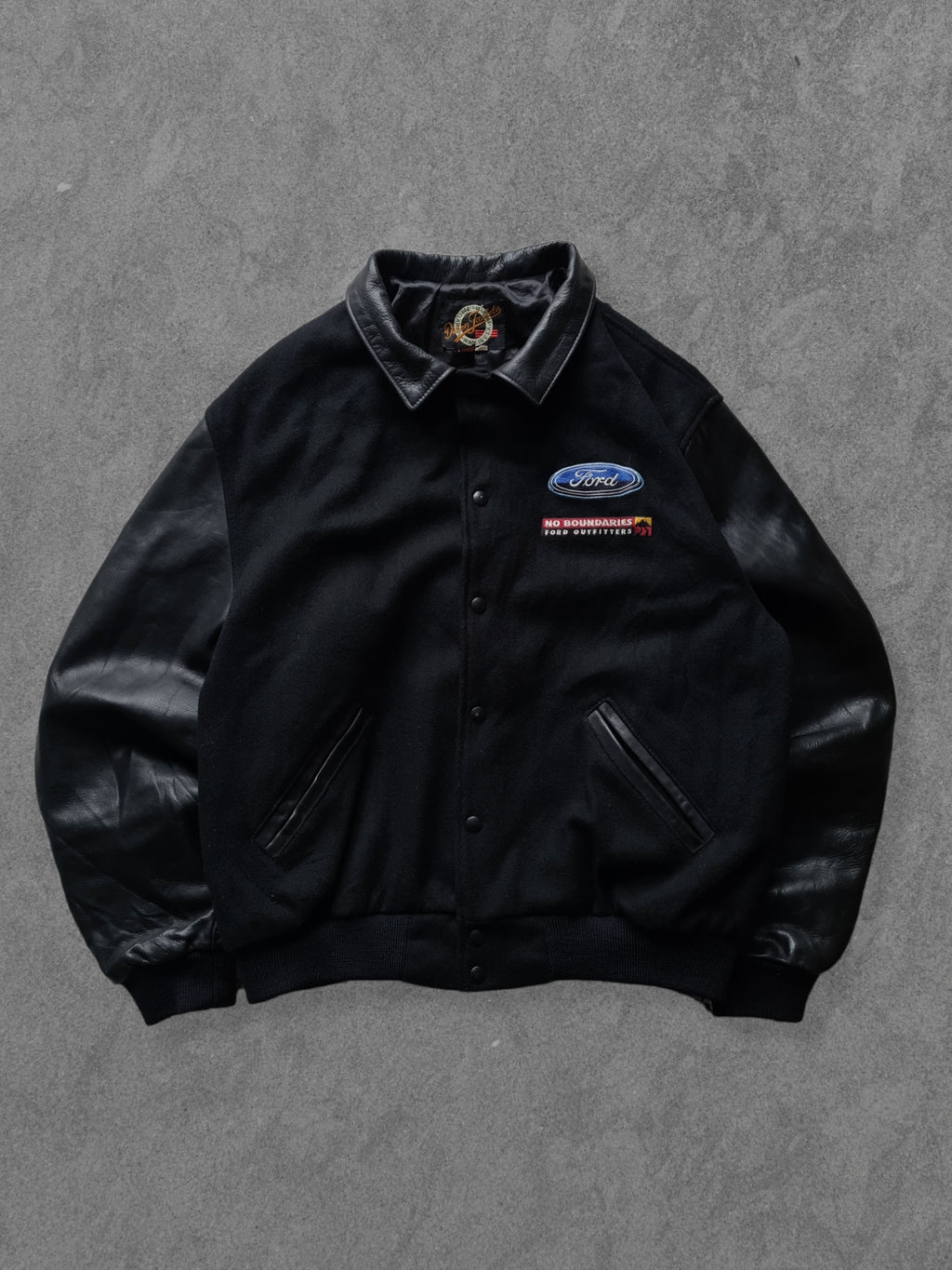 De vintage winkel met tweedehands kleding uit de thrift | 90s DEHEN "FORD X" VARSITY JACKET [XL] OUTERWEAR