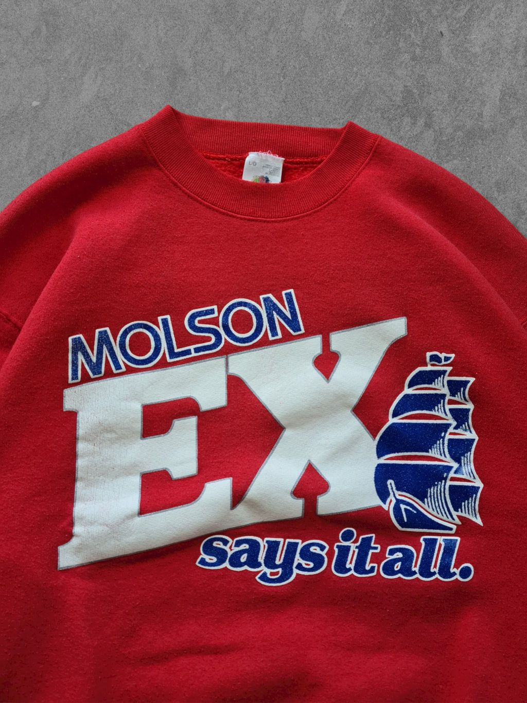 De vintage winkel met tweedehands kleding uit de thrift | 90s FRUIT OF THE LOOM ''MOLSON'' SWEATSHIRT [L] SWEATSHIRT