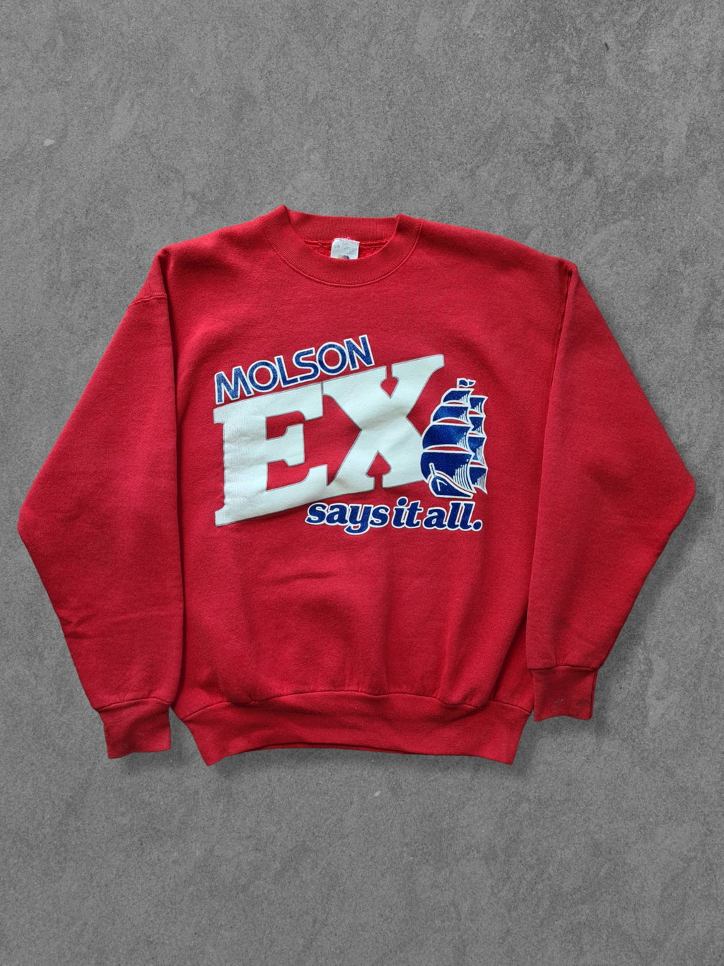 De vintage winkel met tweedehands kleding uit de thrift | 90s FRUIT OF THE LOOM ''MOLSON'' SWEATSHIRT [L] SWEATSHIRT